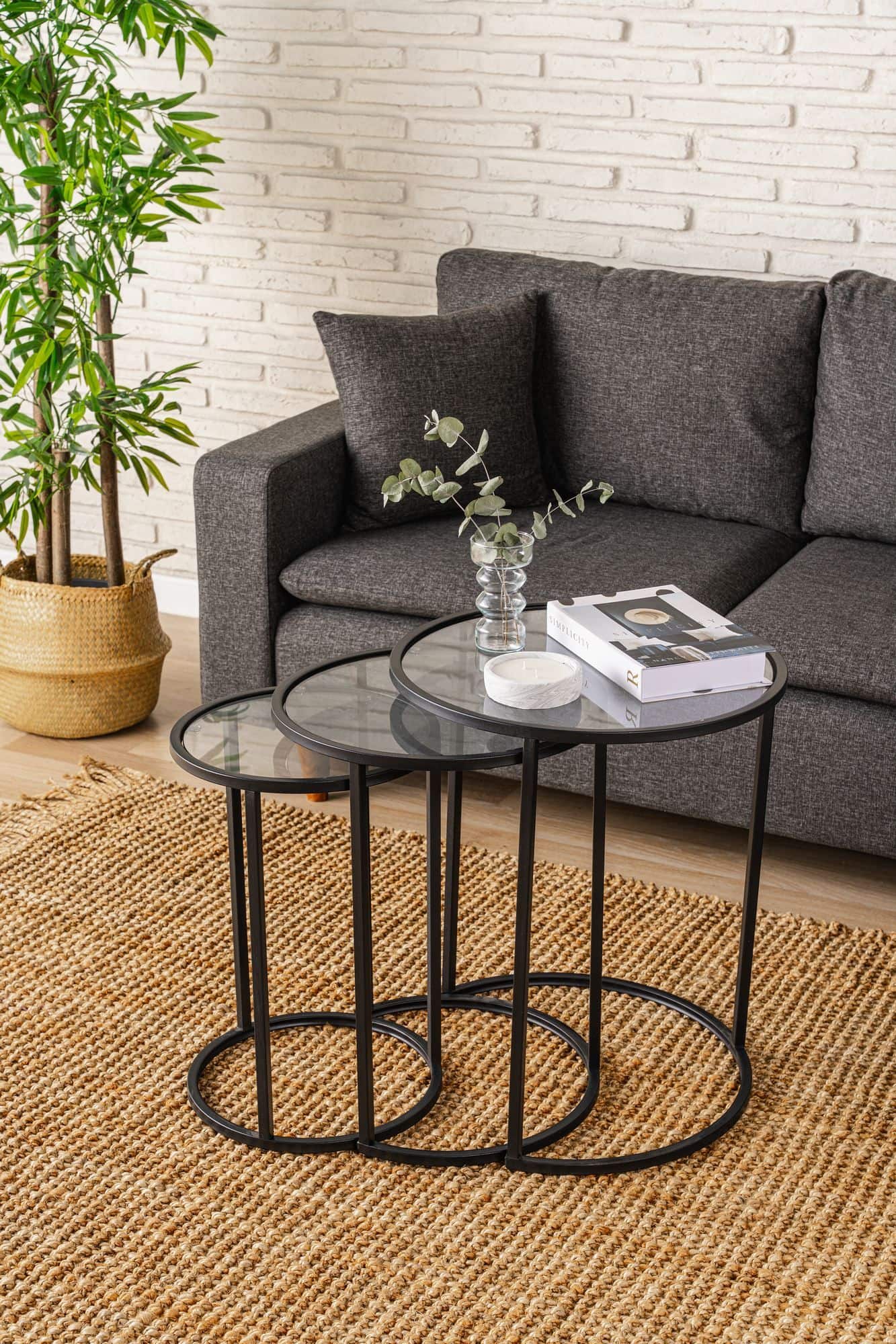 Alya - schwarz, transparent - 3er Satztisch Alya - schwarz, transparent - 3er Satztisch