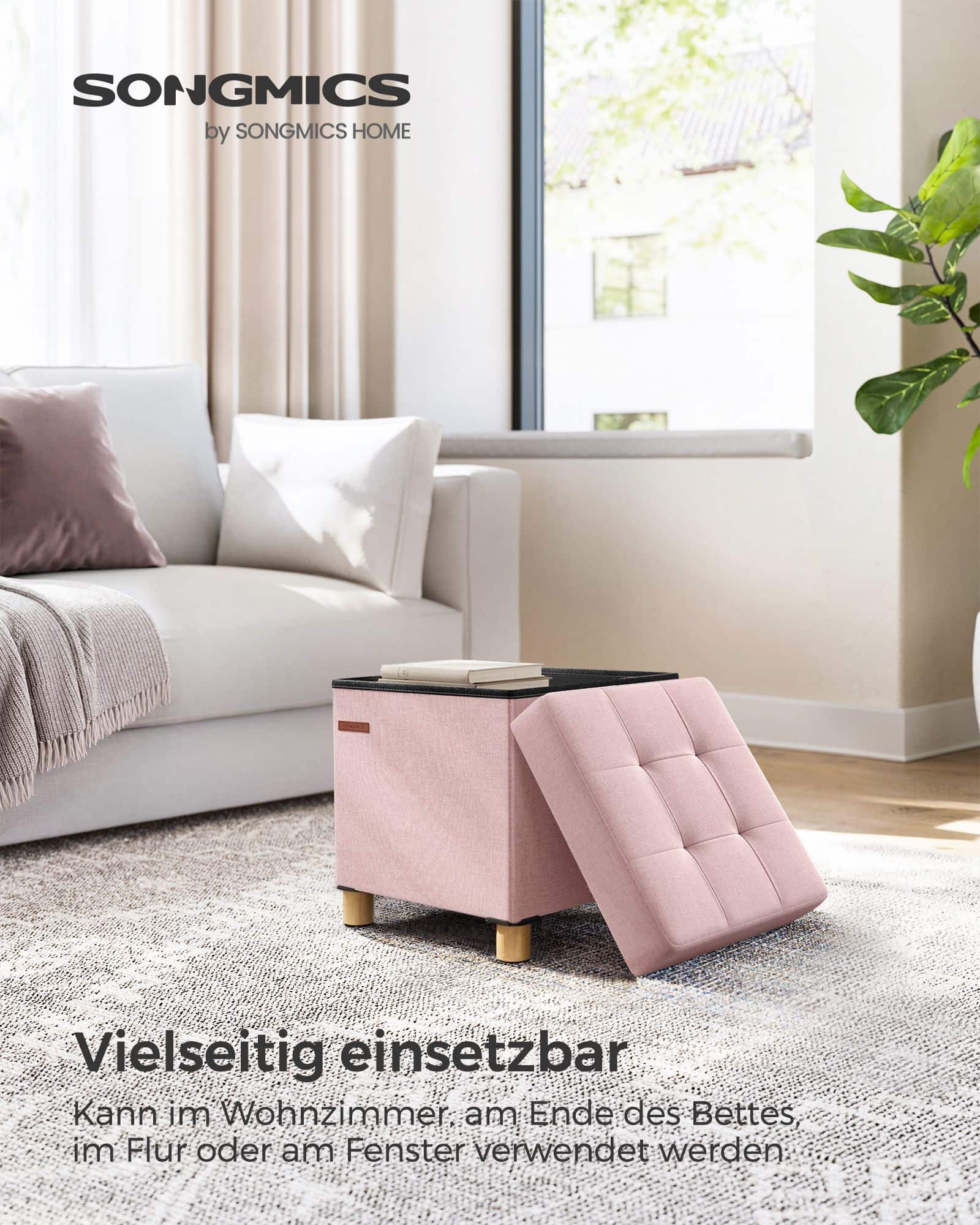 Sitzhocker mit Stauraum, kleine klappbare Sitzbank, 38