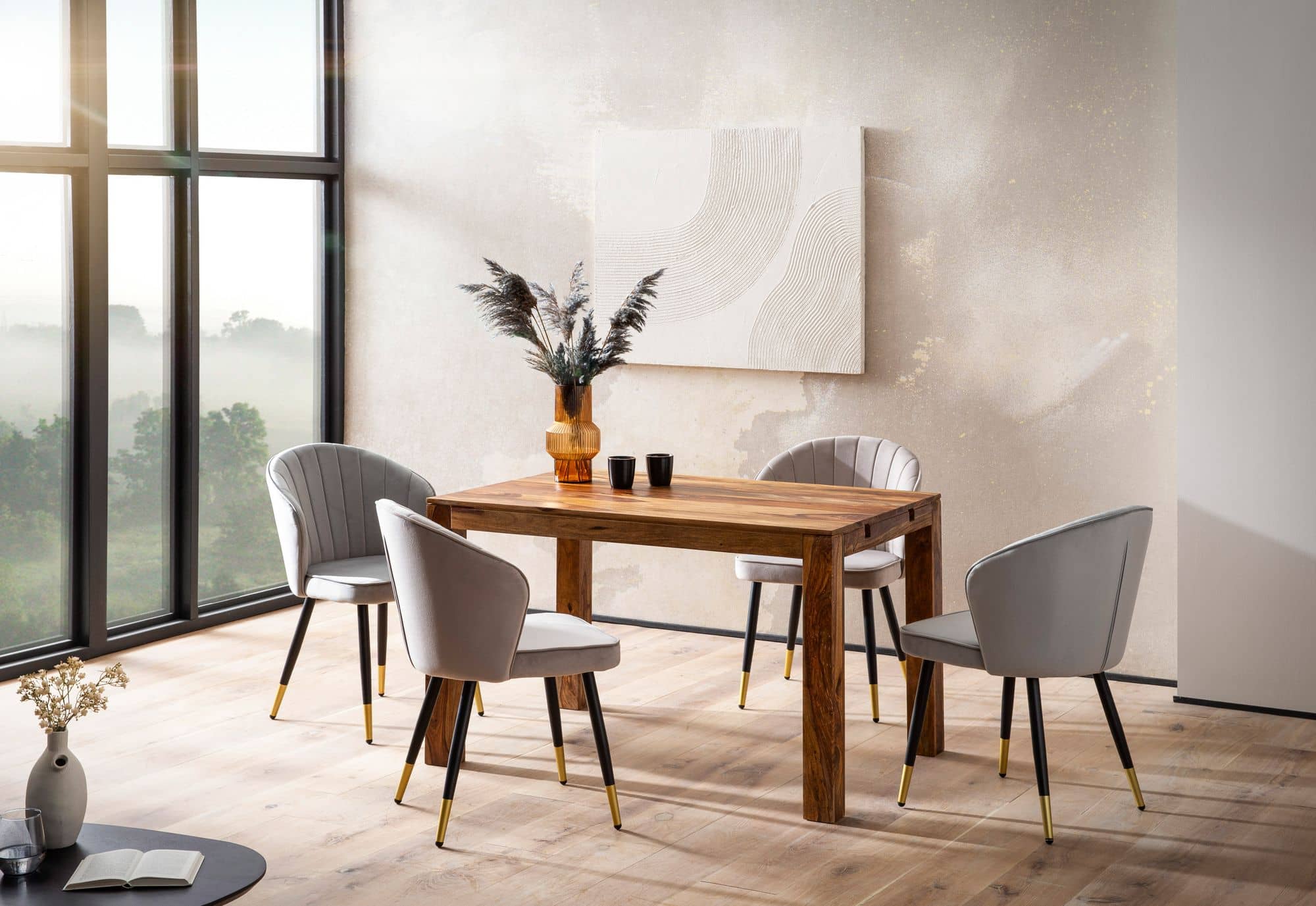 Esszimmertisch 120x80x76 cm Sheesham Massivholz Zeitlos Esszimmertisch 120x80x76 cm Sheesham Massivholz Zeitlos