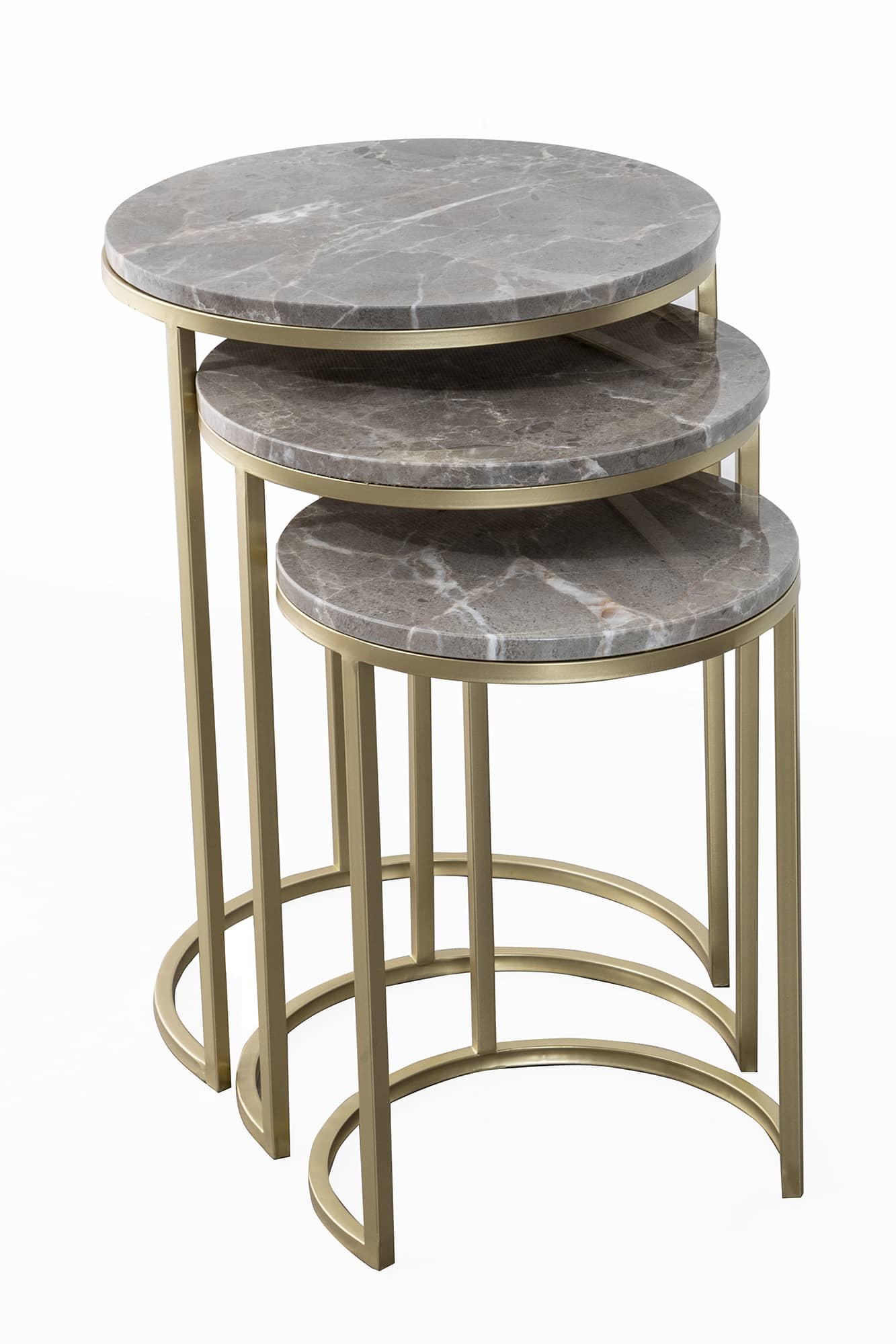 Beistelltisch Tria 125 3er-Set Weiß Beistelltisch Tria 125 3er-Set Weiß