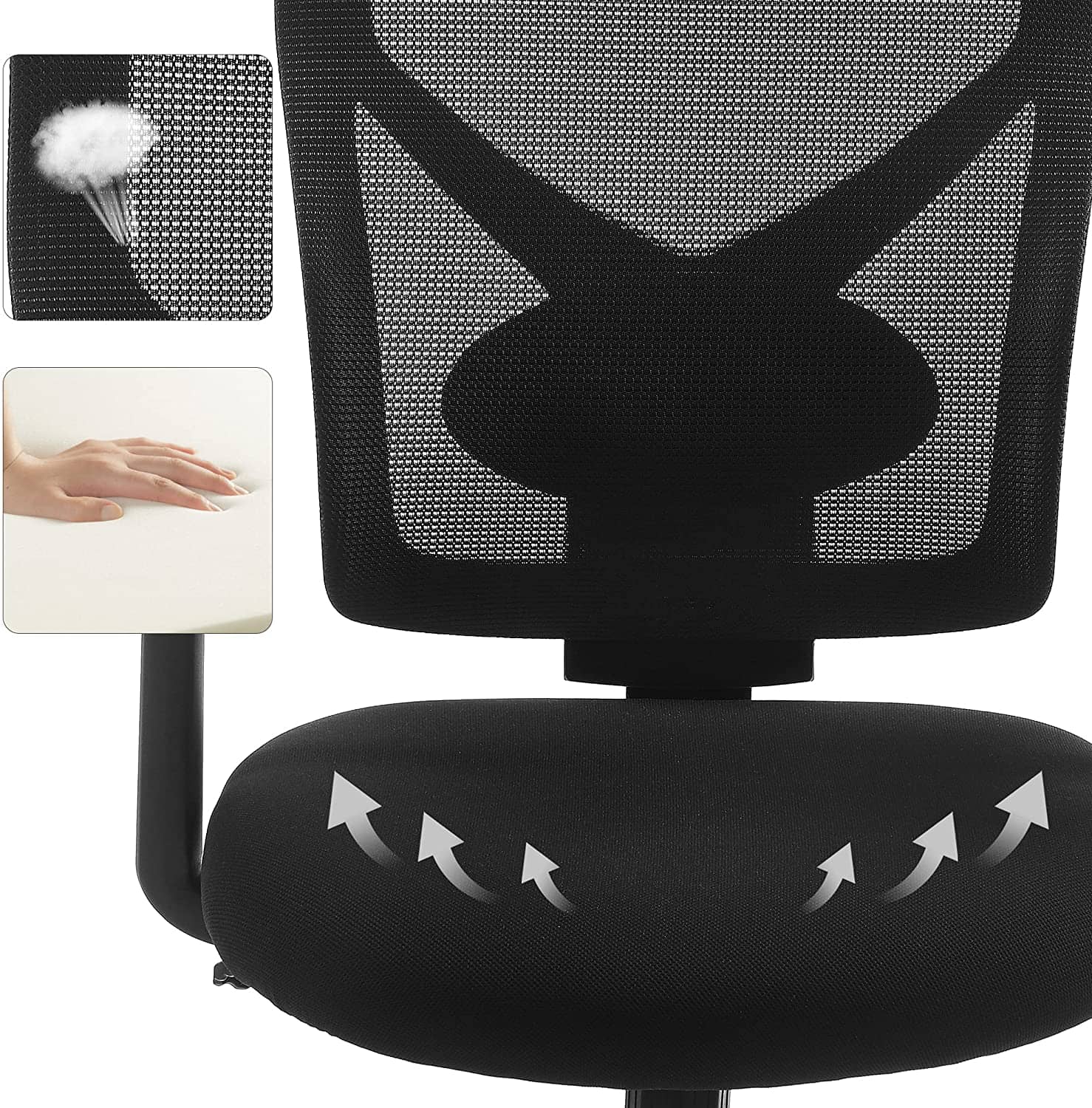 Schreibtischstuhl mit Netzbespannung-B34OBN36BK Schreibtischstuhl mit Netzbespannung-B34OBN36BK