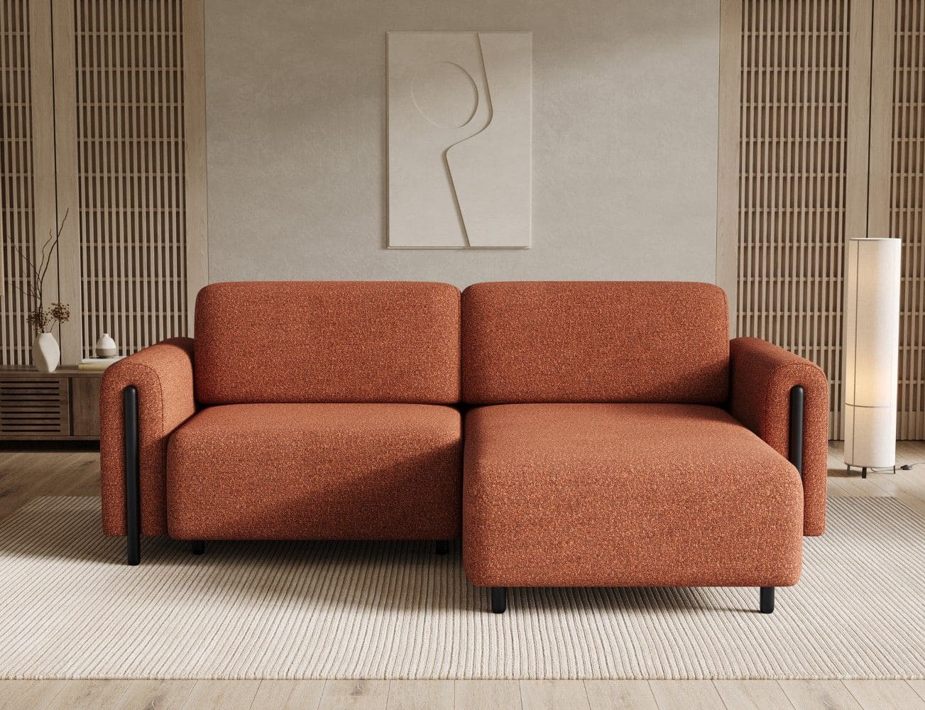 Ecksofa Acossta Jaffray Mikrofaser Ziegelrot mit Schlaffunktion Ecksofa Acossta Jaffray Mikrofaser Ziegelrot mit Schlaffunktion