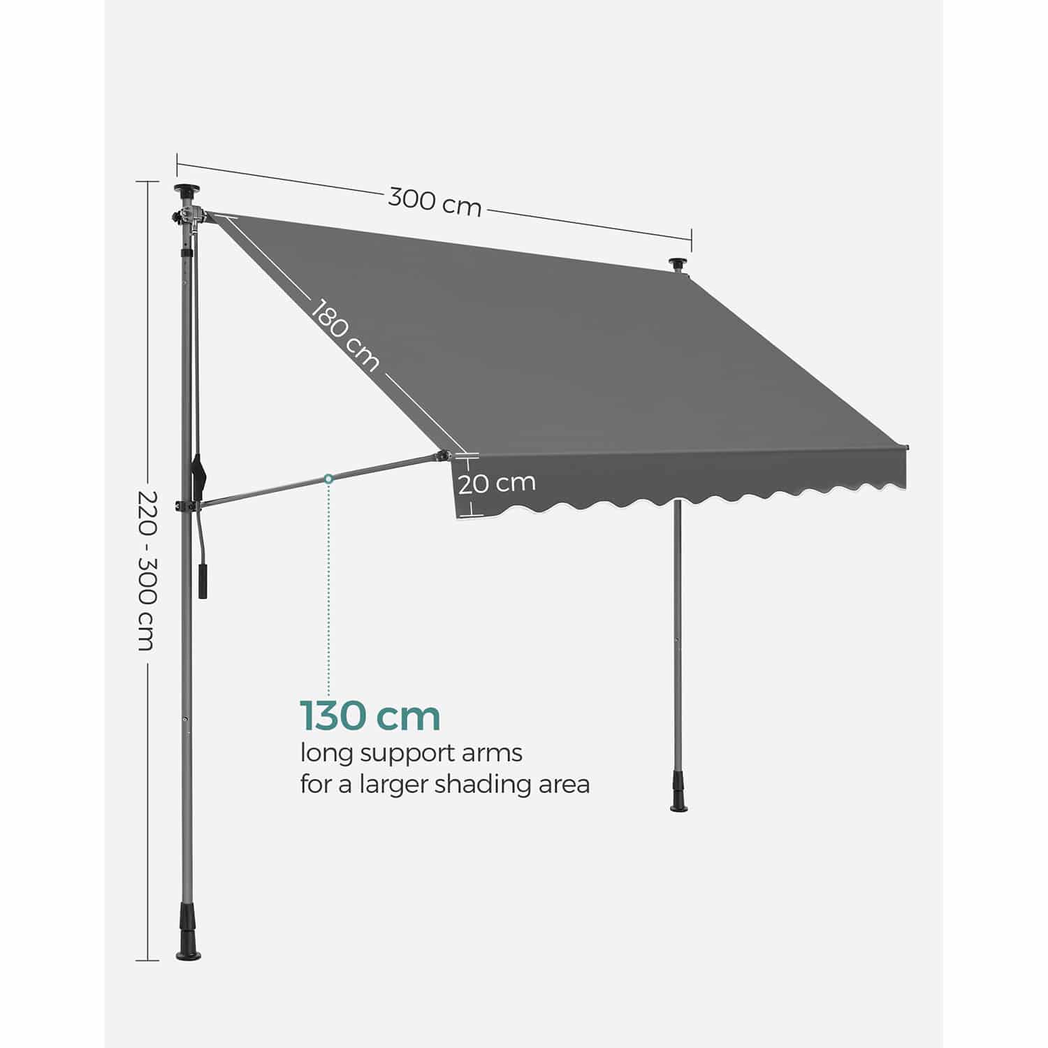 Klemmmarkise 300 x 130 cm mit Kurbel Klemmmarkise 300 x 130 cm mit Kurbel