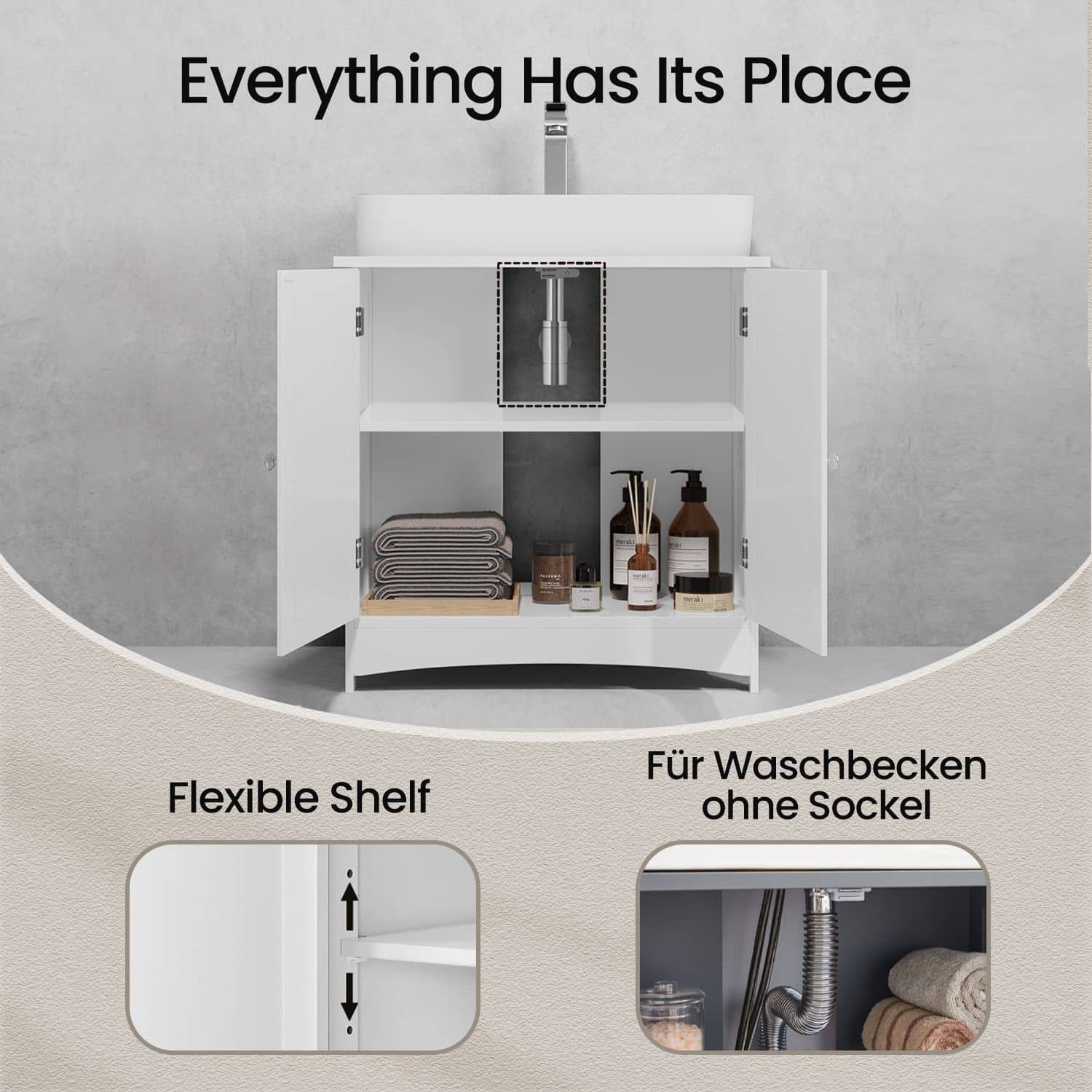 Waschbeckenunterschrank, Waschtischunterschrank, Unterschrank