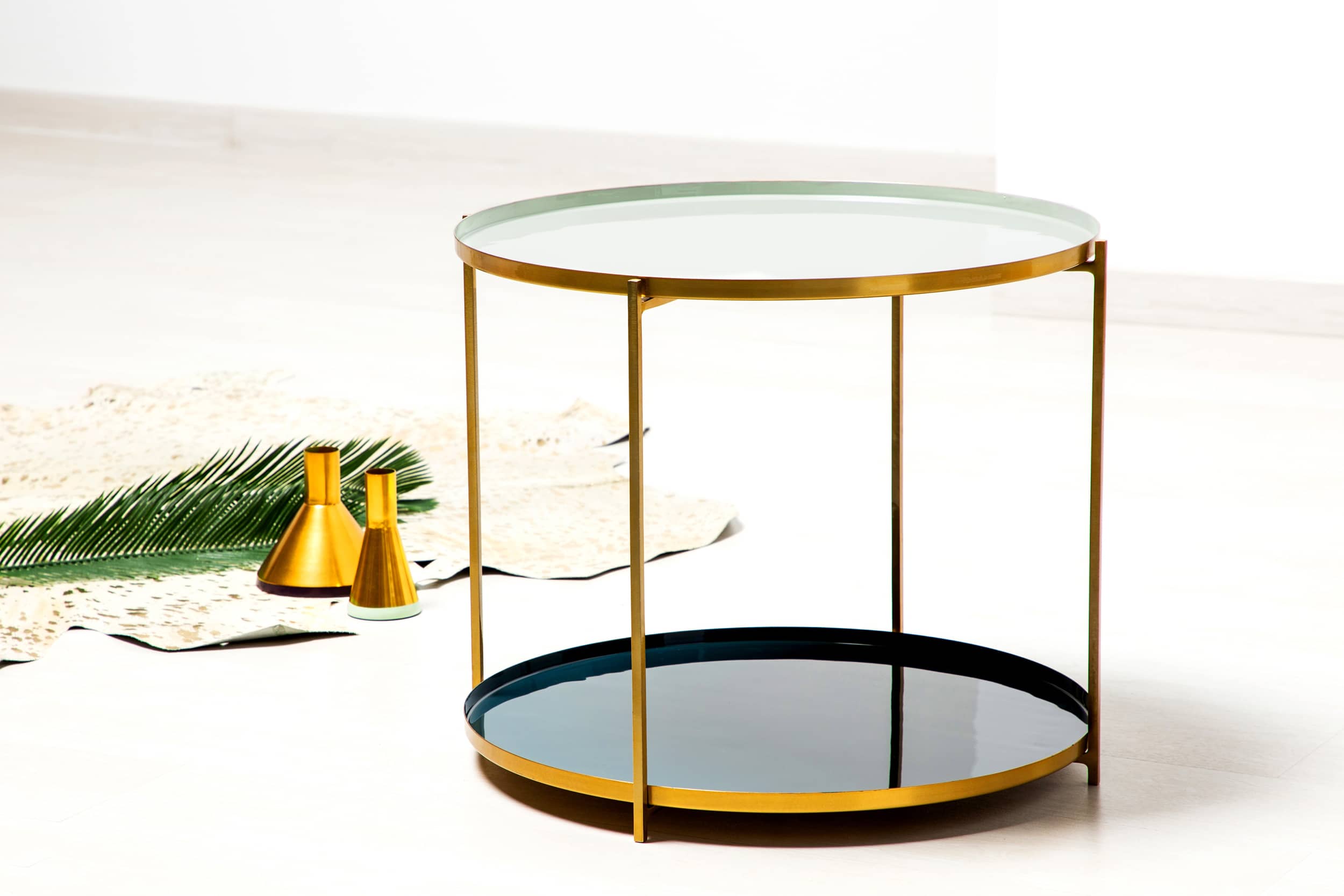 Beistelltisch Tessa 110 Hellgrau / Petrol