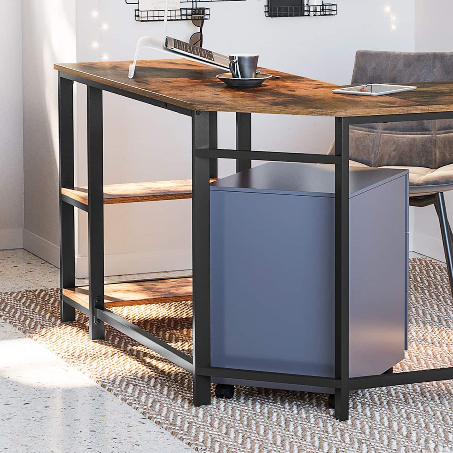 Industrie Look Eckschreibtisch-B34LWD72X Industrie Look Eckschreibtisch-B34LWD72X