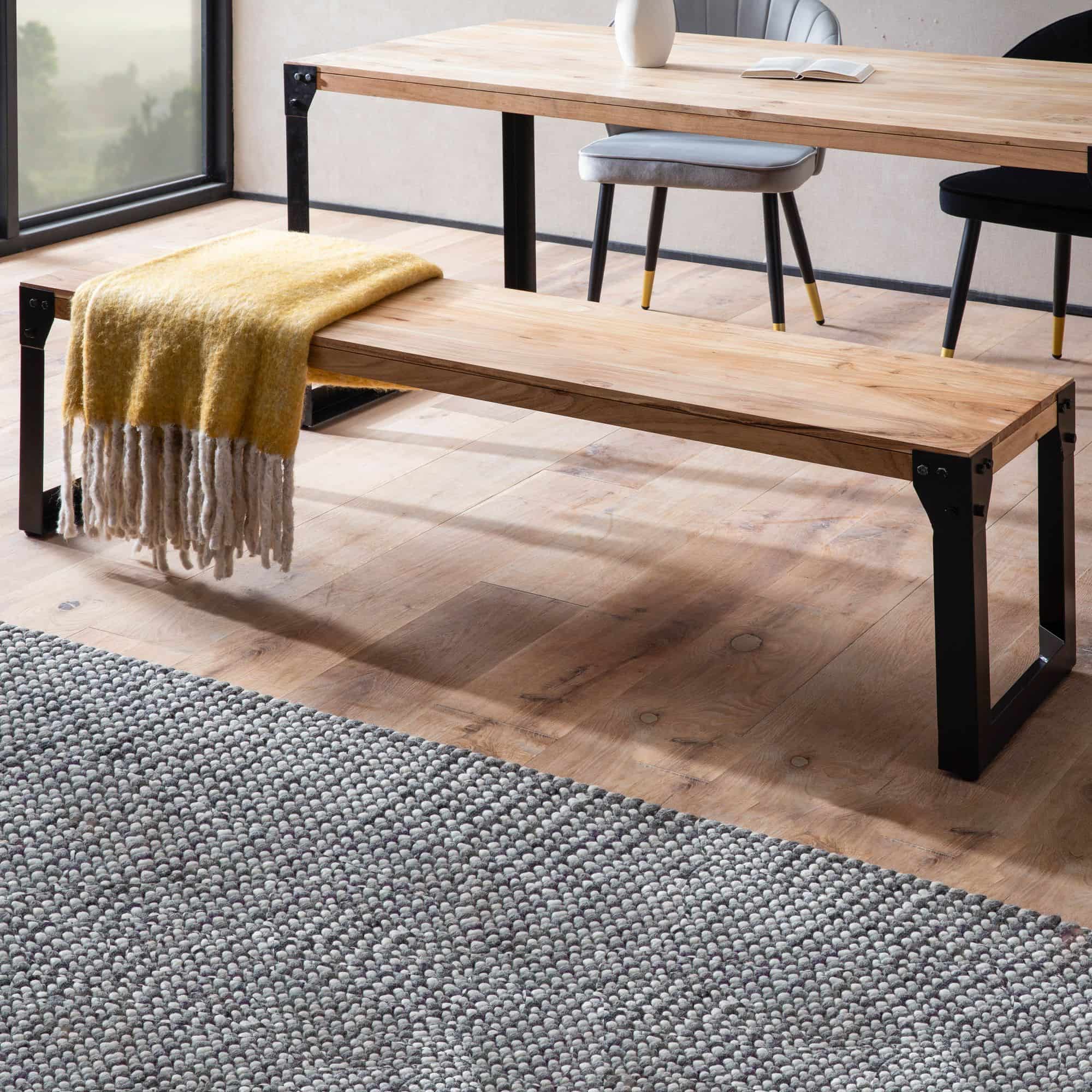 Esszimmerbank 160x40x45 cm Akazie Massivholz Metall Industrial Esszimmerbank 160x40x45 cm Akazie Massivholz Metall Industrial