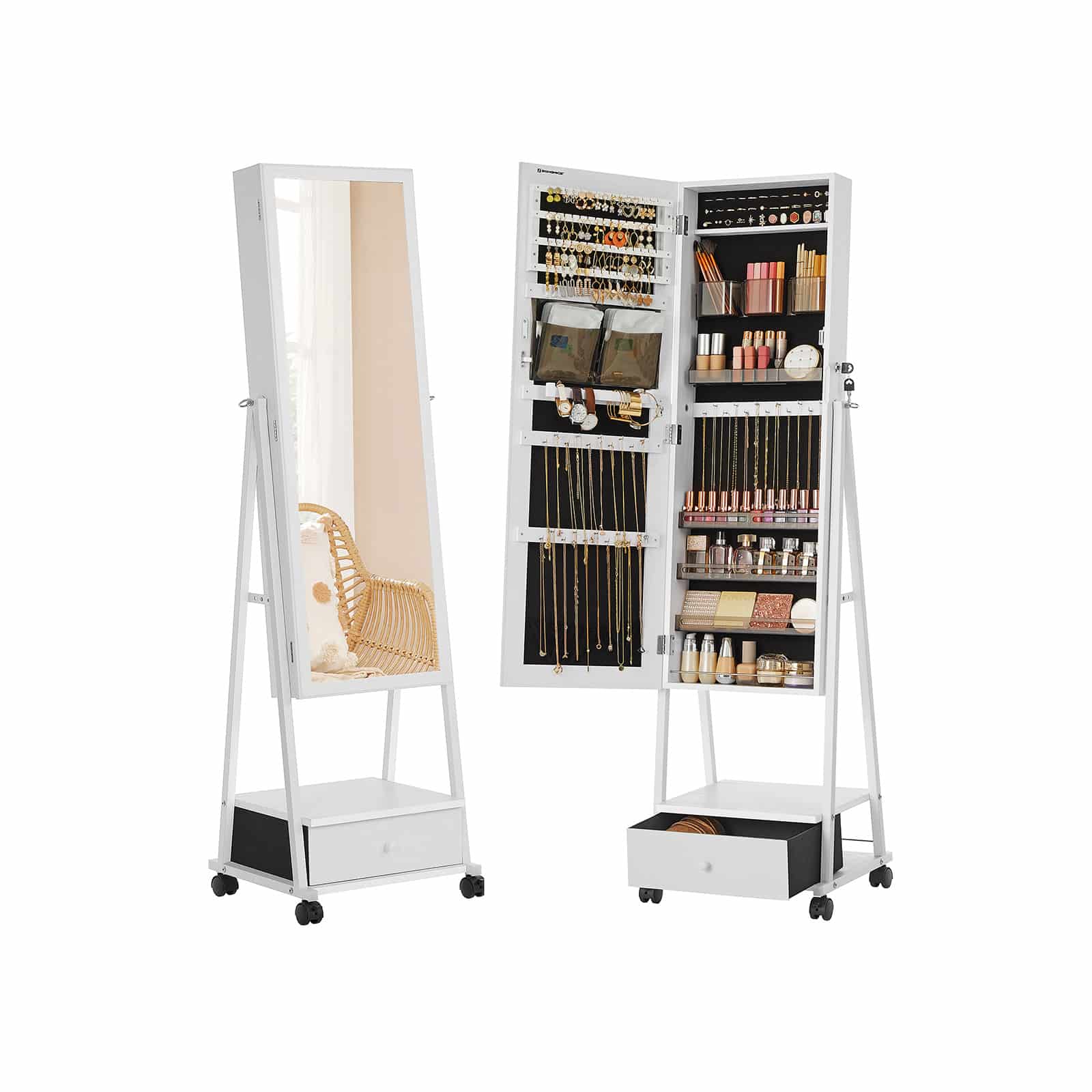 Abschließbarer Schmuckorganizer mit Schublade-B34JJC004W02