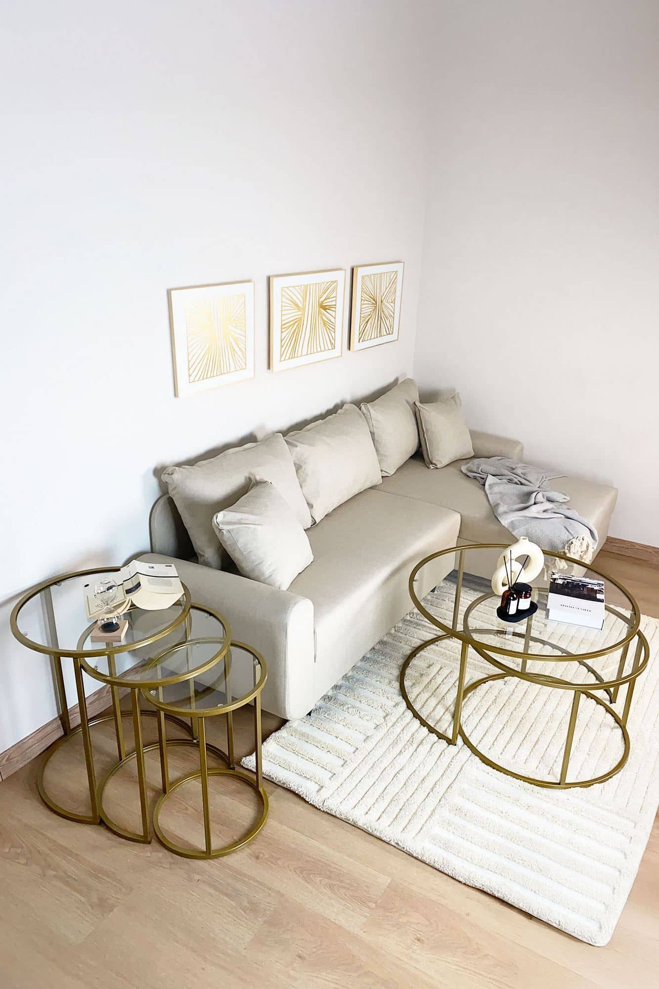 Alya - gold, transparent - 3er Satztisch