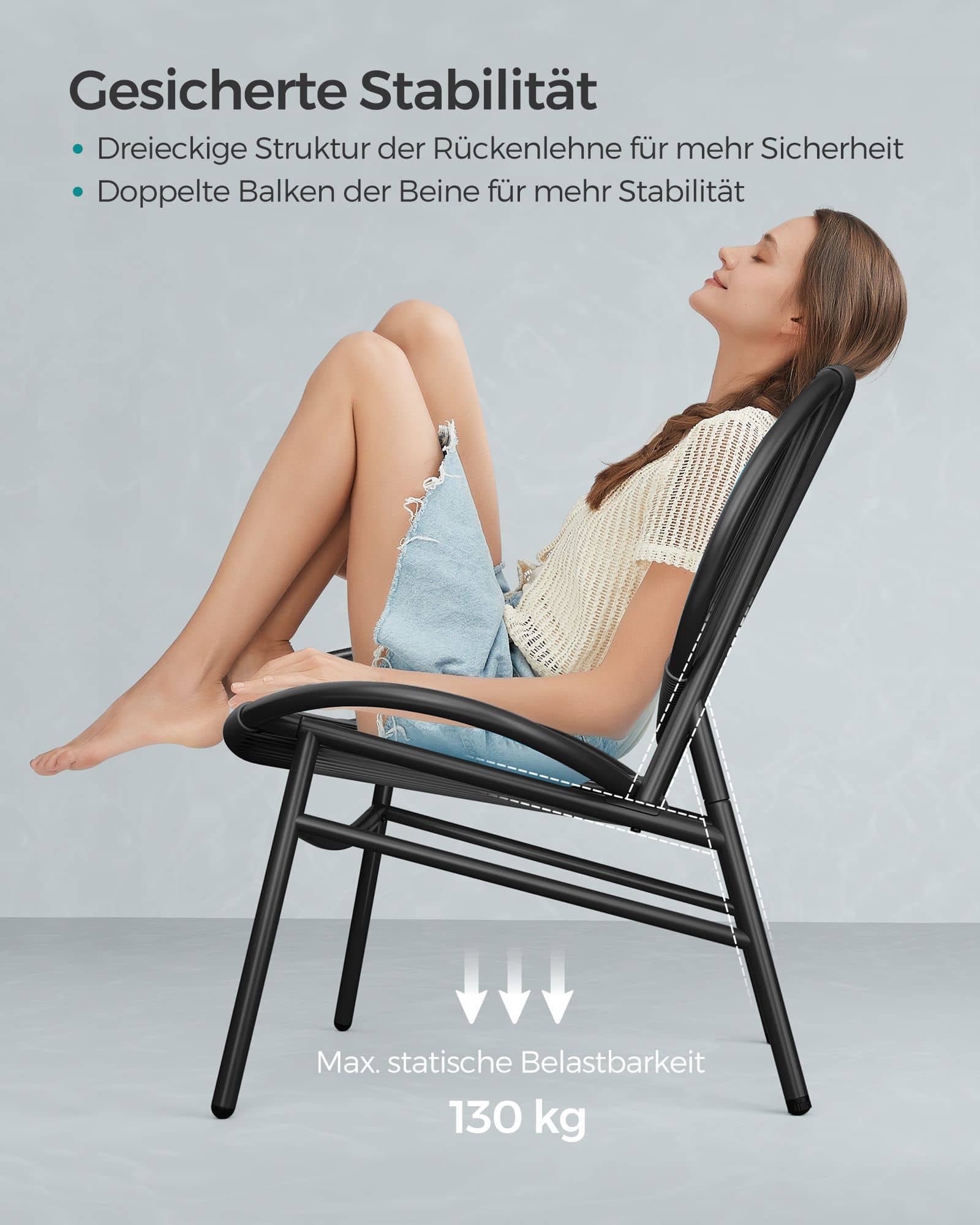 Balkonmöbel 3er Set mit Tisch und 2 Stühlen tintenschwarz Balkonmöbel 3er Set mit Tisch und 2 Stühlen tintenschwarz