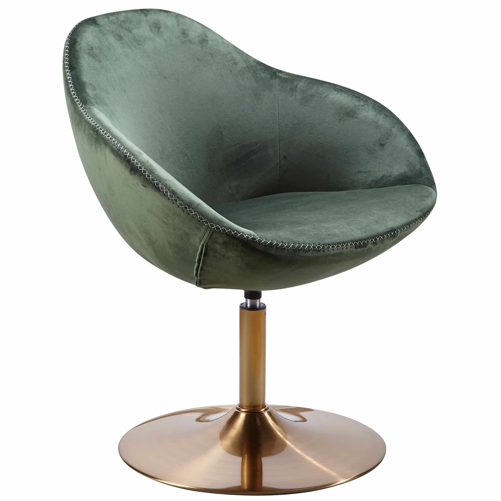 48686-WOHNLING-Loungesessel-SARIN-Stoff-Gruen-BaseLC5cutzlwILLT Wohnling Lounge- & Cocktailsessel – Samt, drehbar, elegant