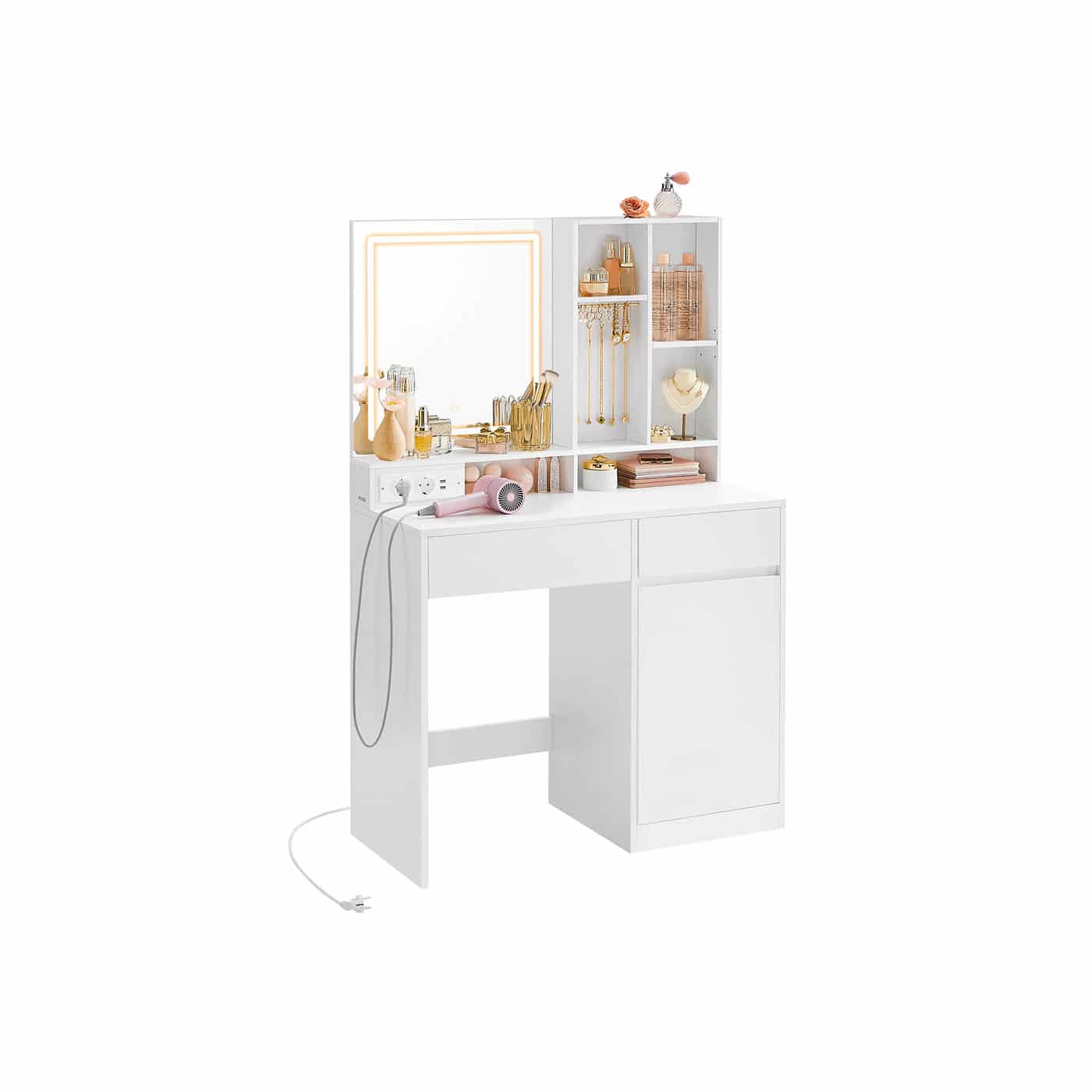Schminktisch mit LED-Beleuchtung 90 cm breit Schminktisch mit LED-Beleuchtung 90 cm breit