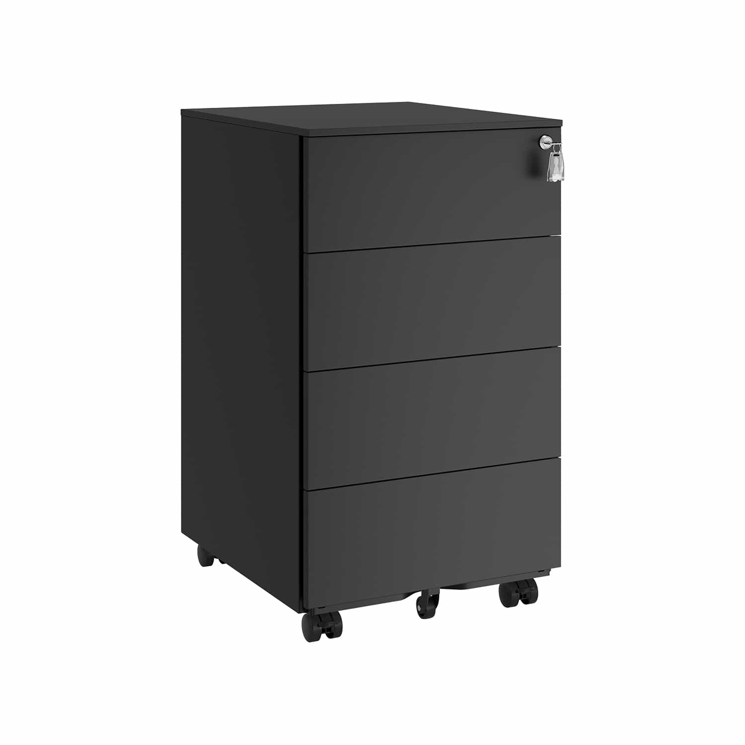 Rollcontainer mit 4 Schubladen und Rädern tintenschwarz