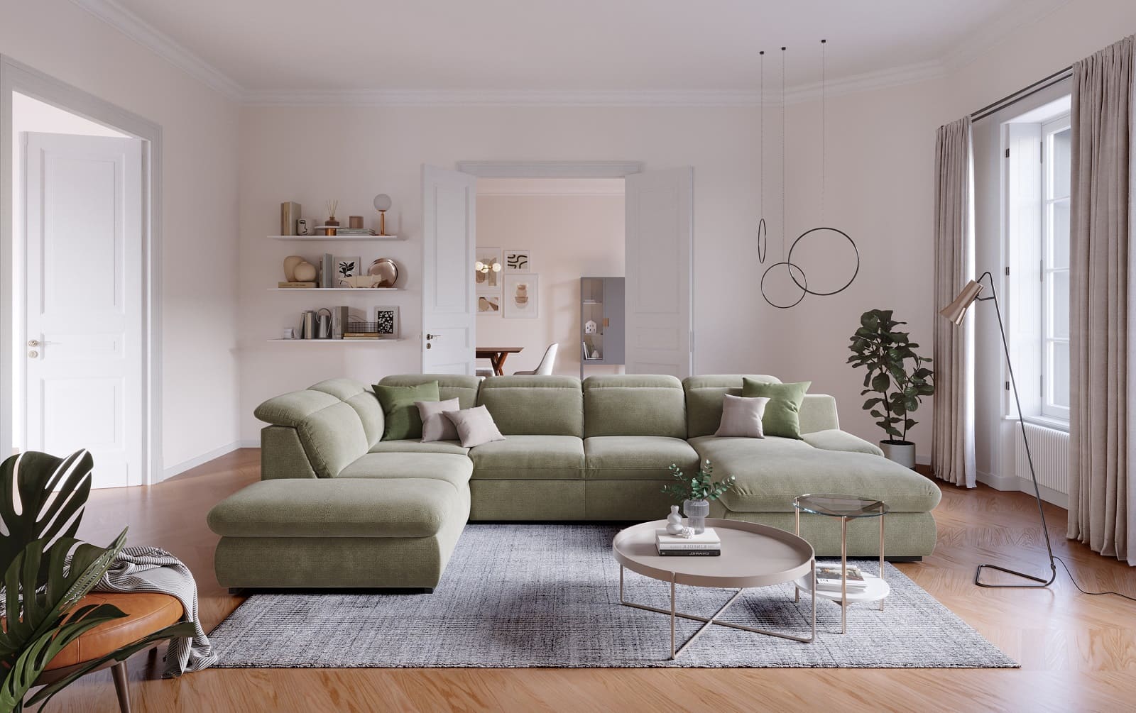 Lorena Wohnlandschaft mit Schlaffunktion und Bettkasten - Cotta