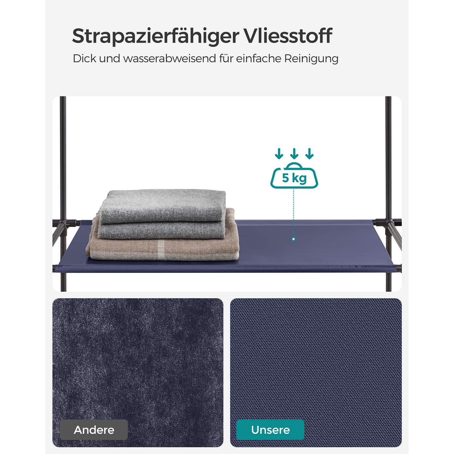 Stoffschrank mit Kleiderstange und Metallrahmen-LSF003I02 Stoffschrank mit Kleiderstange und Metallrahmen-LSF003I02