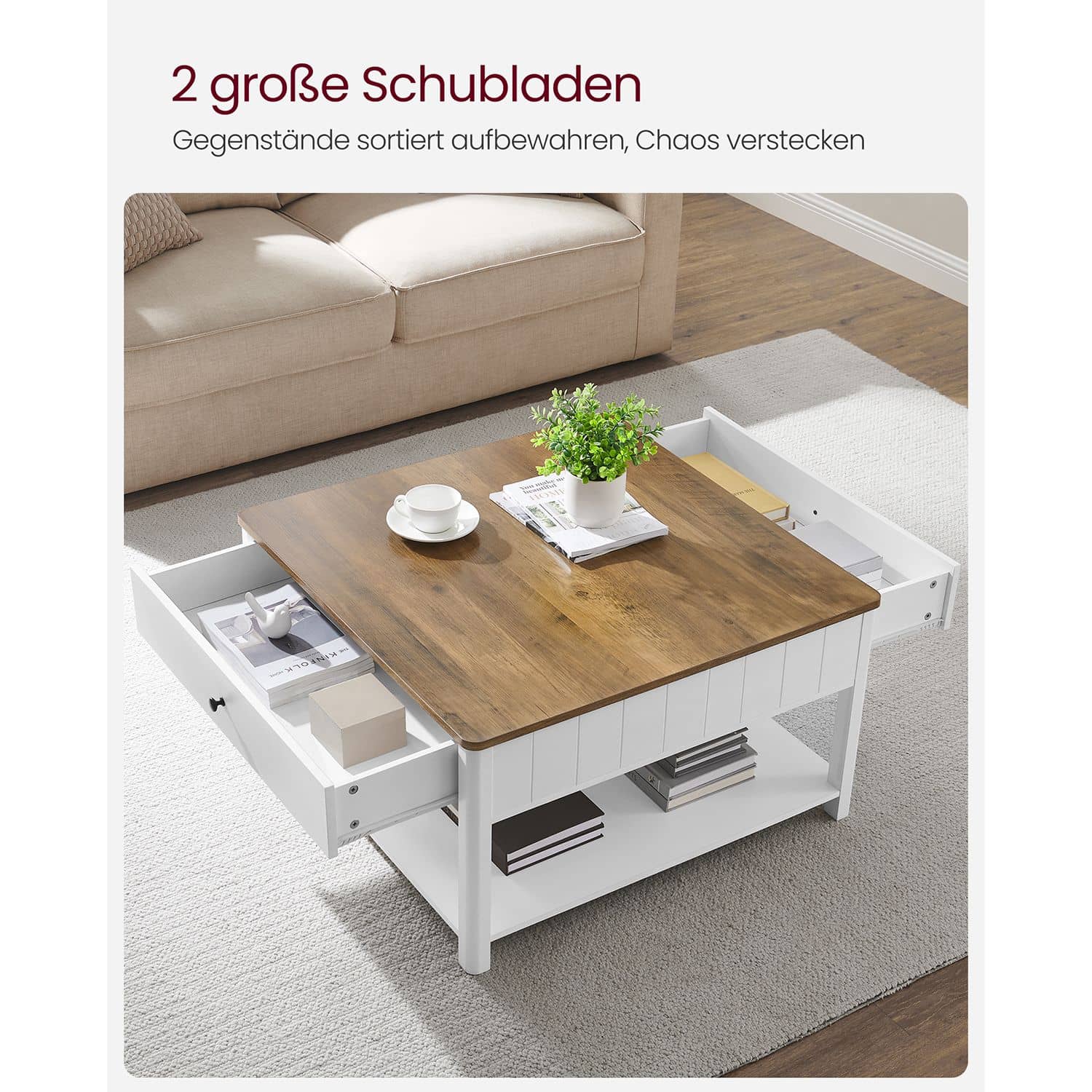 Couchtisch mit 2 Schubladen Couchtisch mit 2 Schubladen