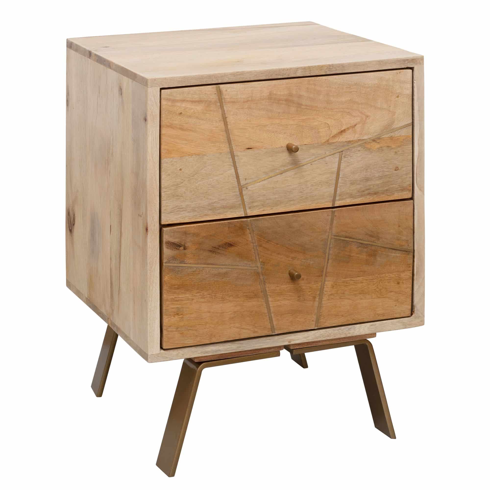 47297-WOHNLING-Nachtkonsole-SIKAR-40x40x56-cm-Mango Nachtkonsole SIKAR 40x56x40cm Mango Massivholz Nachtschrank Hoch