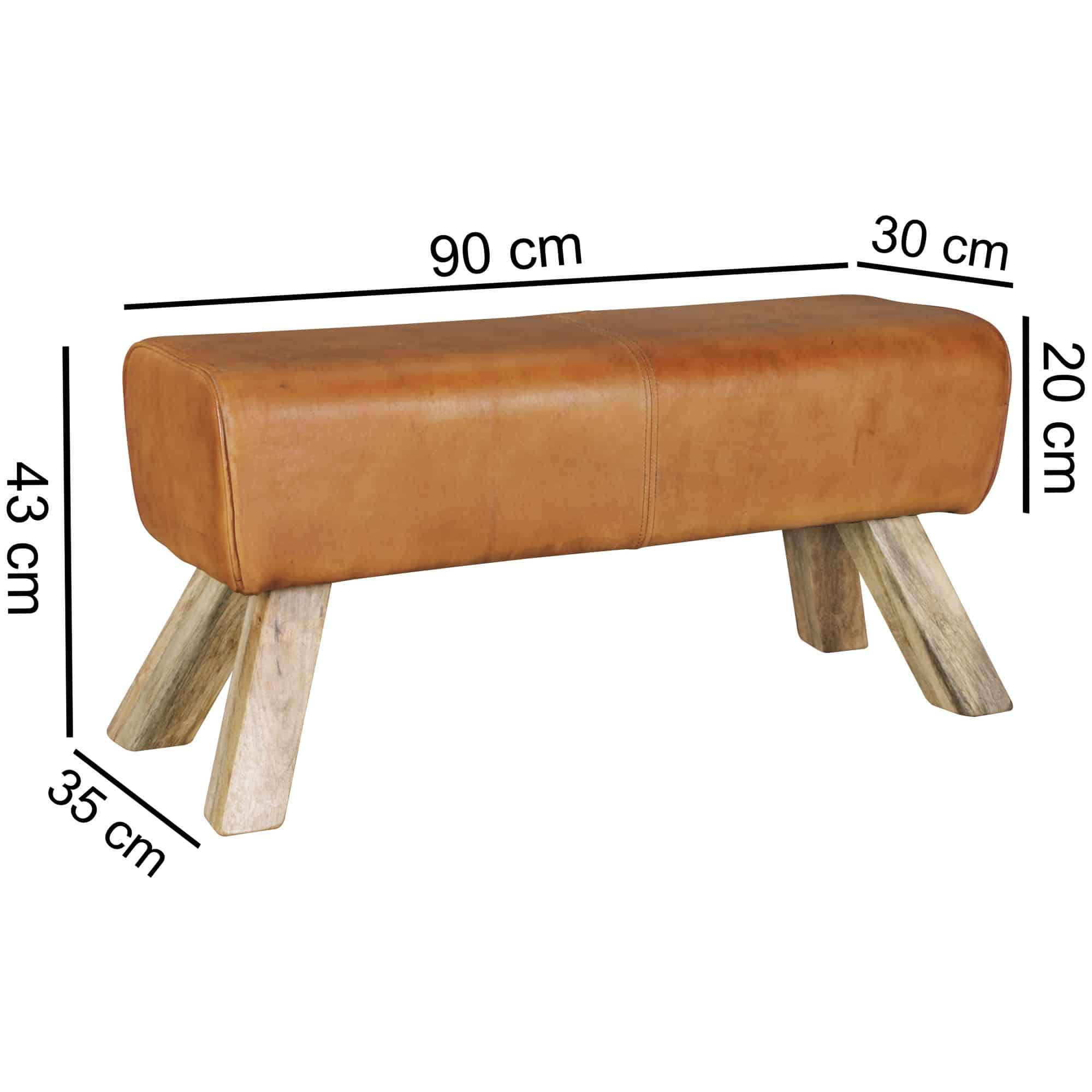 43729-WOHNLING-Design-Turnbock-Sitzbank-Echtleder-B Rodeo Western Vibes: Moderne Sitzbank aus Mangoholz und Leder