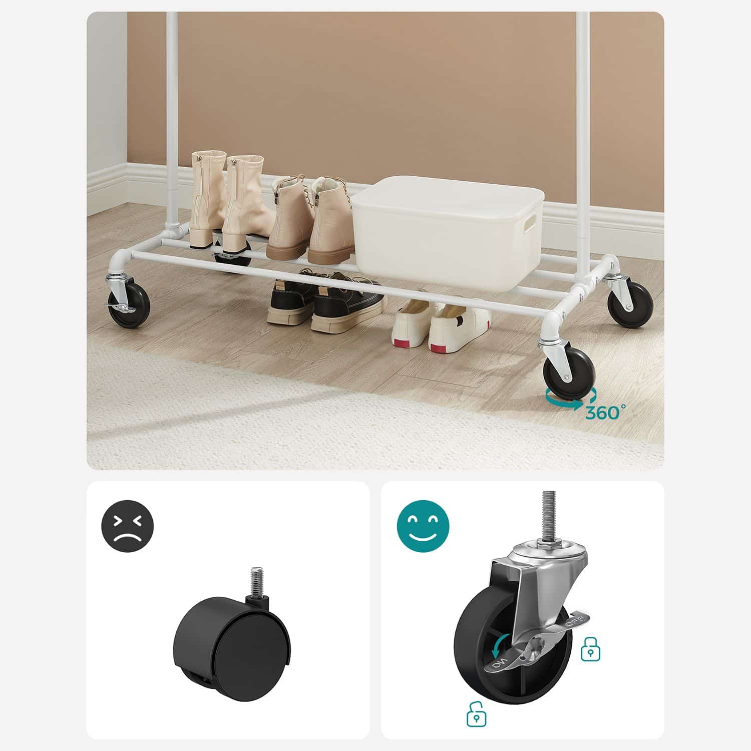 Kleiderständer auf Rollen-HSR061W01 Kleiderständer auf Rollen-HSR061W01