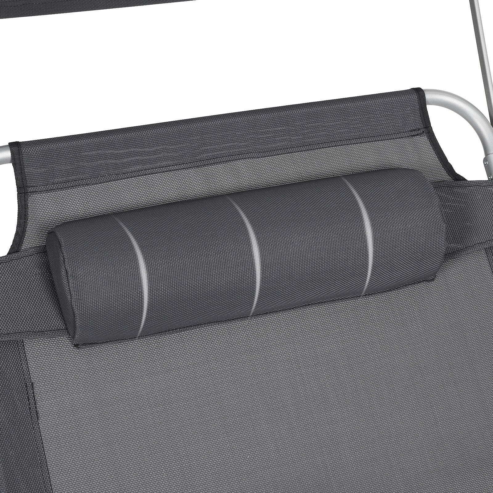 Gartenliege mit Blende Rauchgrau-B34GCB22GYV2 Gartenliege mit Blende Rauchgrau-B34GCB22GYV2