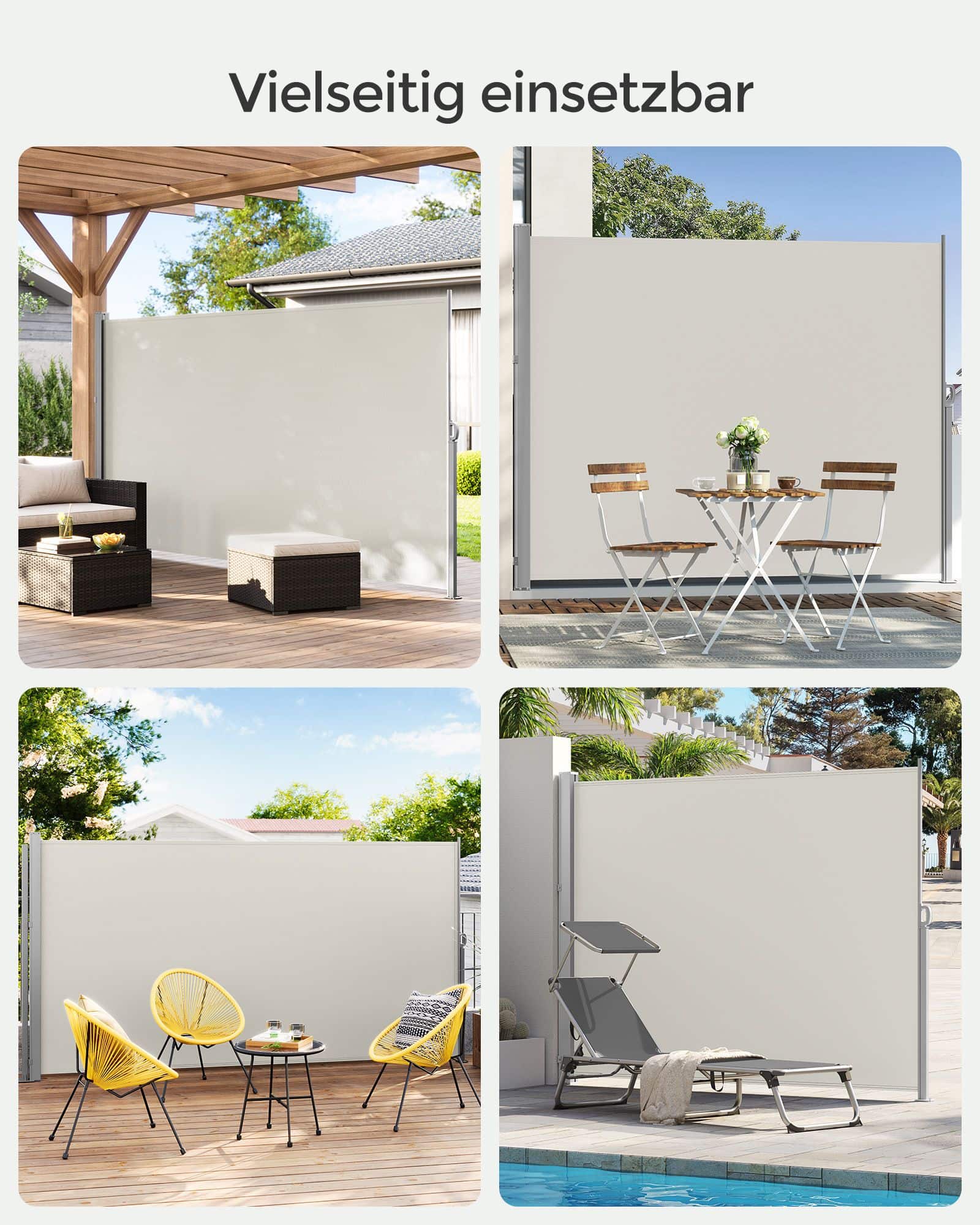 Seitenmarkise 200 x 300 cm Taupe