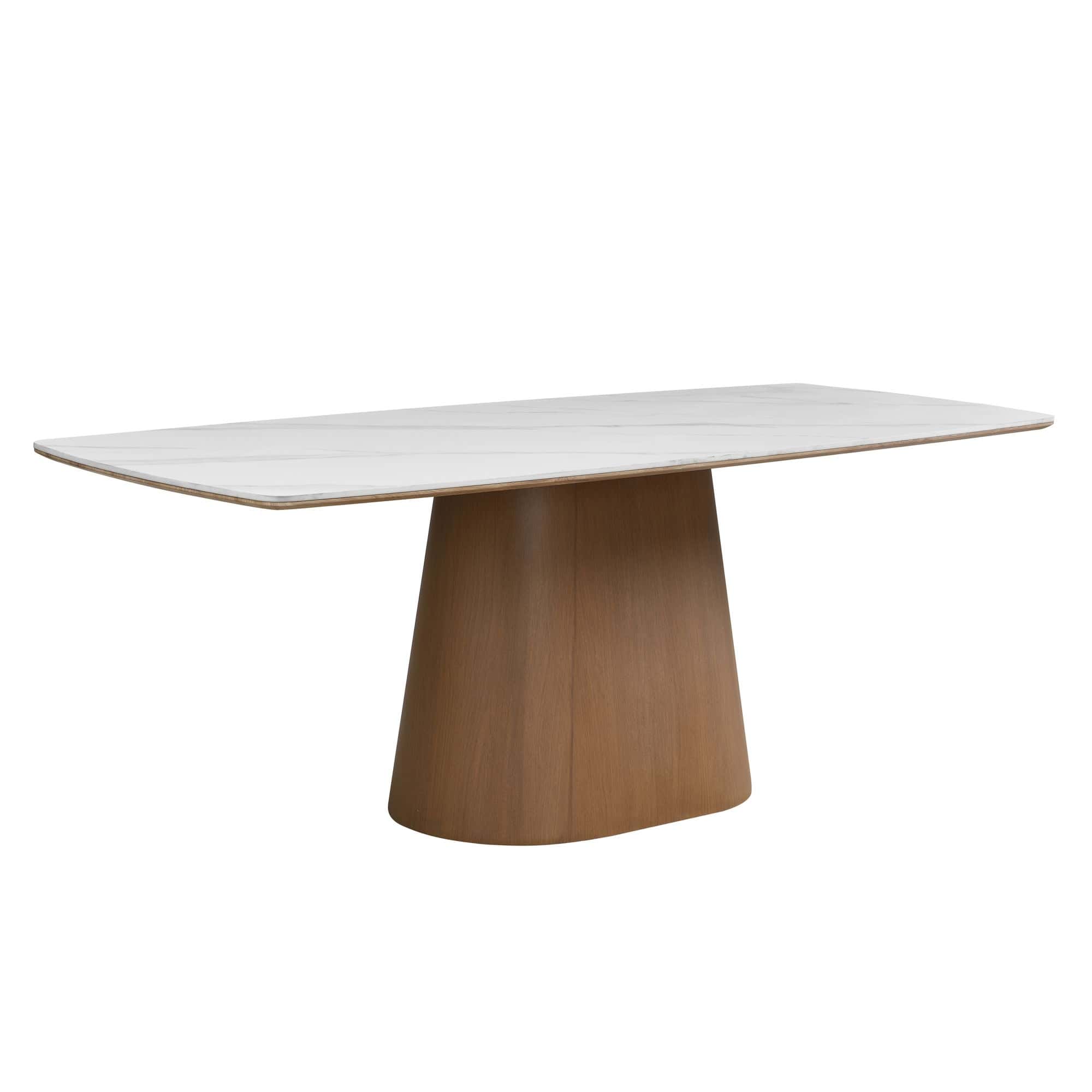 Esstisch 200cm mit weißer Sinterstein Tischplatte in Marmor Optik rechteckig - Esszimmertisch Küchentisch für 10 Personen modern groß - Tisch Metallgestell Walnuss-Optik Esszimmer Küche