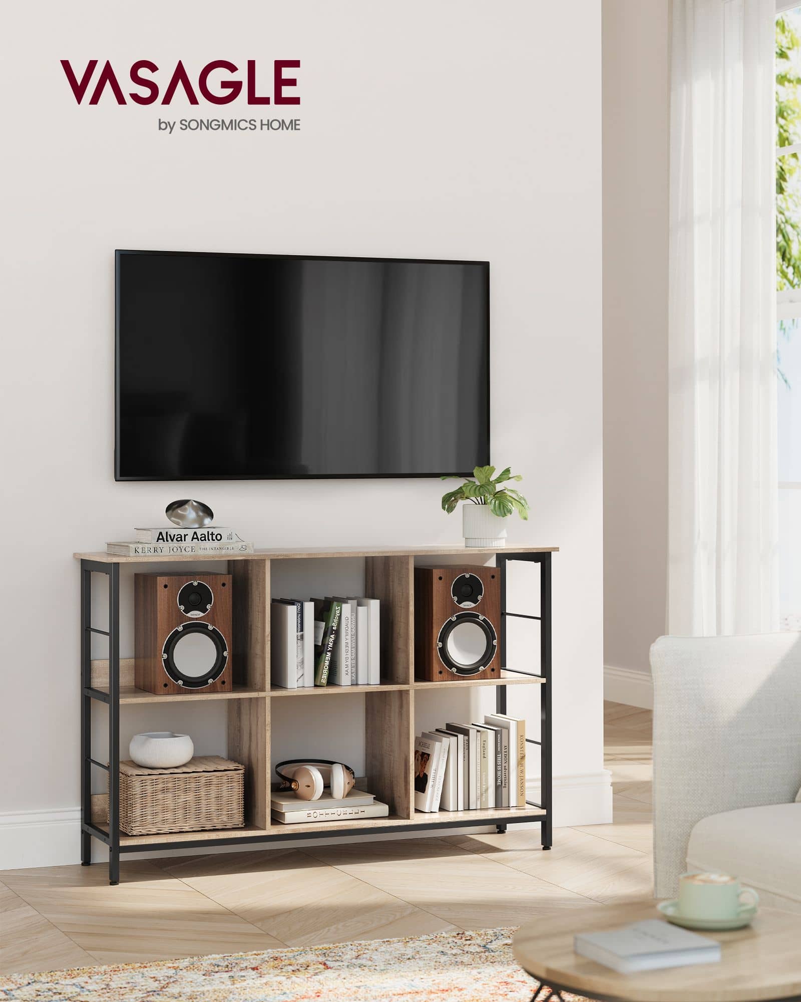 Standregal mit 2 Ebenen und 6 Fächern-LLS104B50