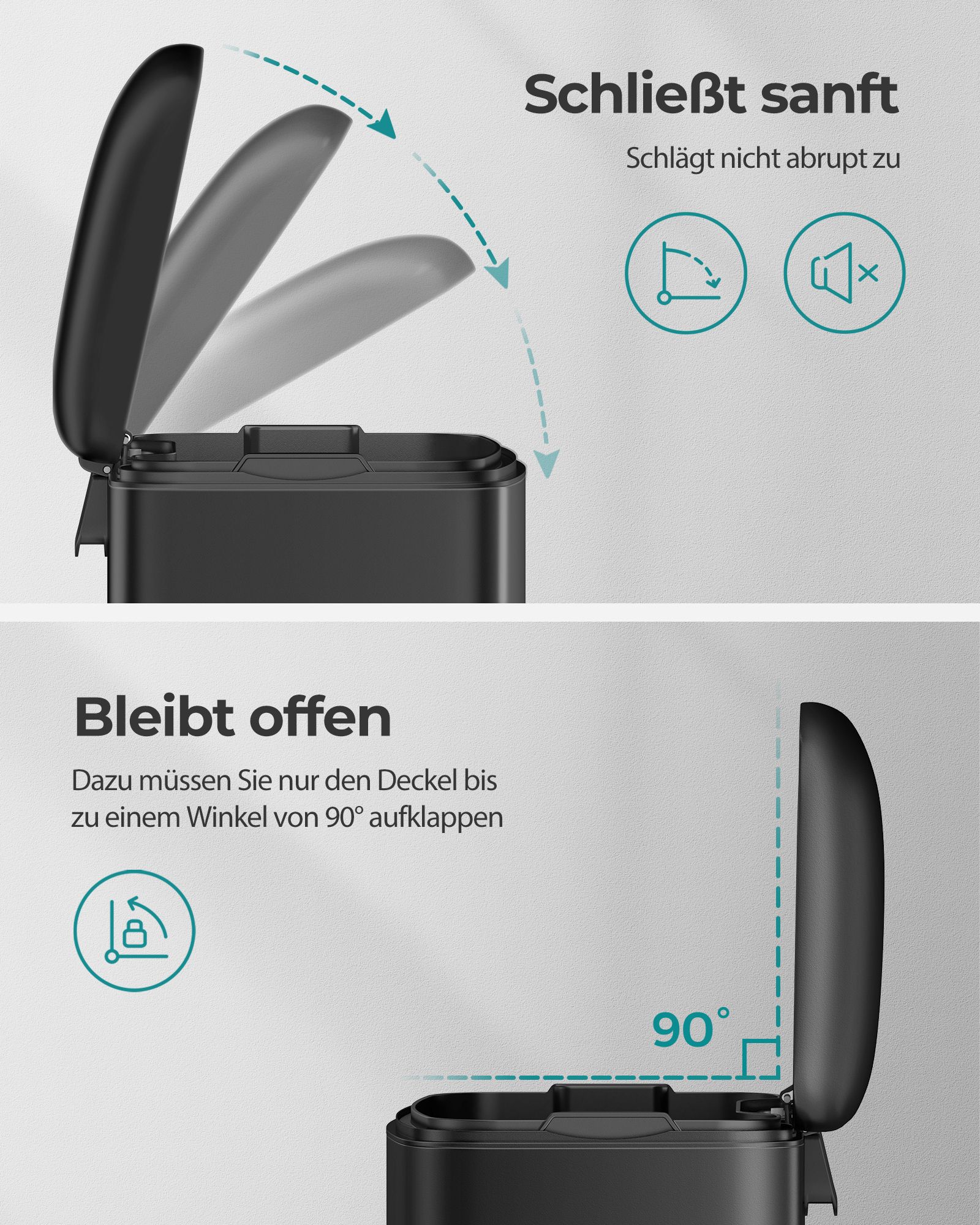 Treteimer mit Inneneimer Schwarz-LTB01BK Treteimer mit Inneneimer Schwarz-LTB01BK