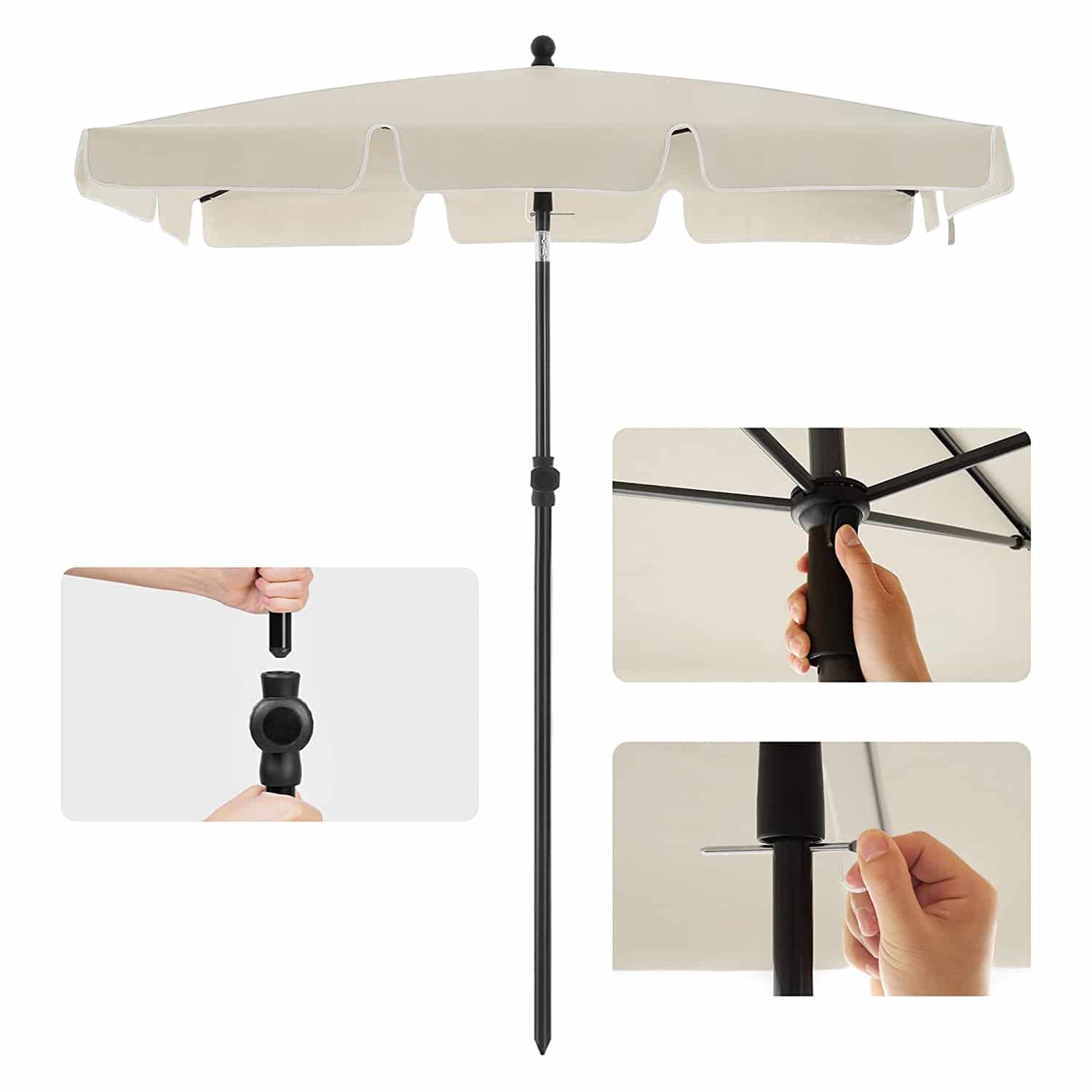 Sonnenschirm 200 x 125 cm Beige