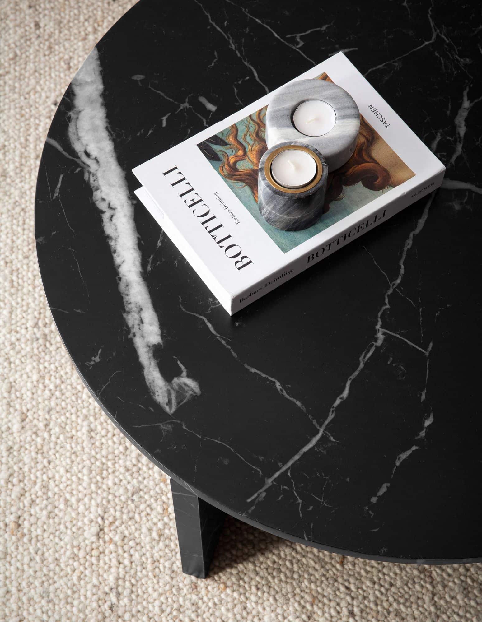 Couchtisch 70x70x33 cm Schwarz Sofatisch in Marmor-Optik Modern Couchtisch 70x70x33 cm Schwarz Sofatisch in Marmor-Optik Modern