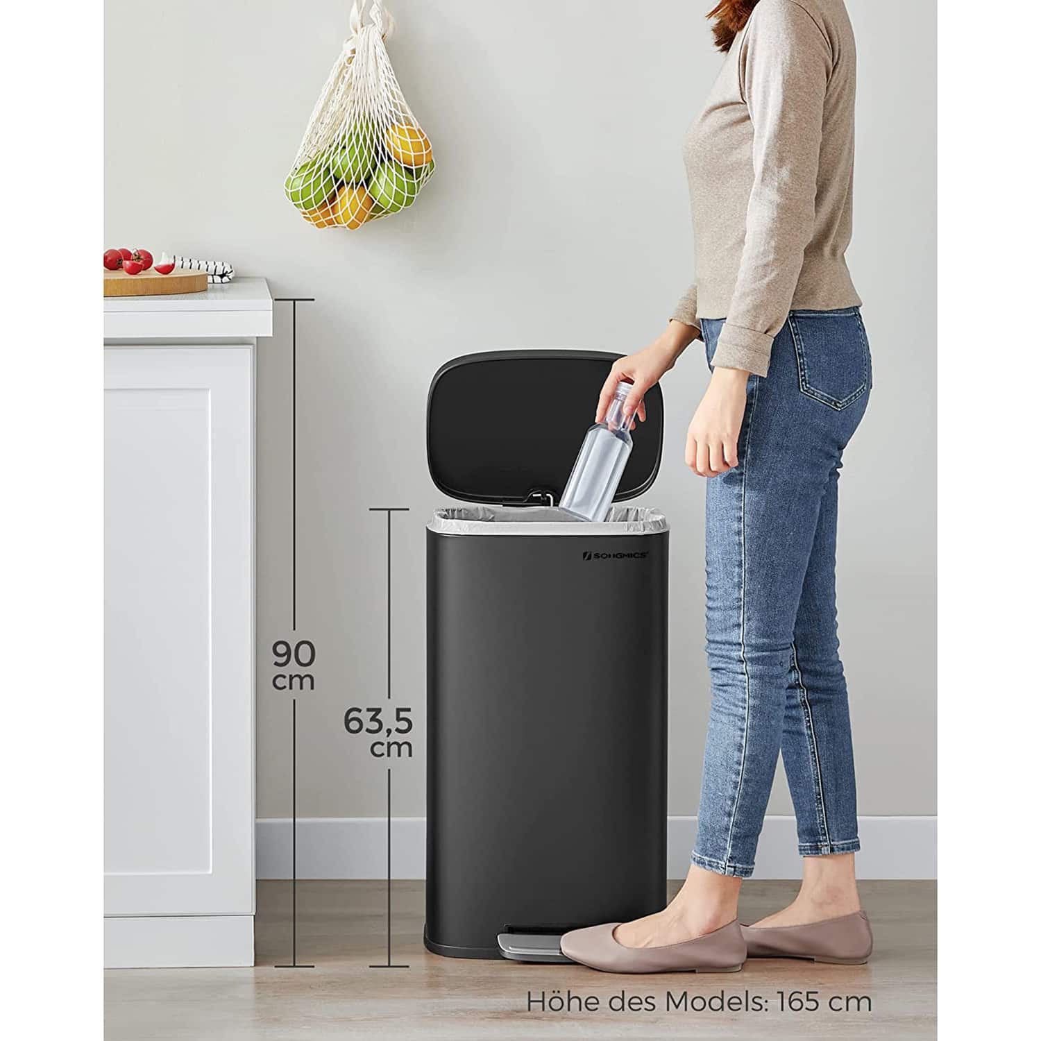 Mülleimer für die Küche schwarz-B34LTB03BK Mülleimer für die Küche schwarz-B34LTB03BK