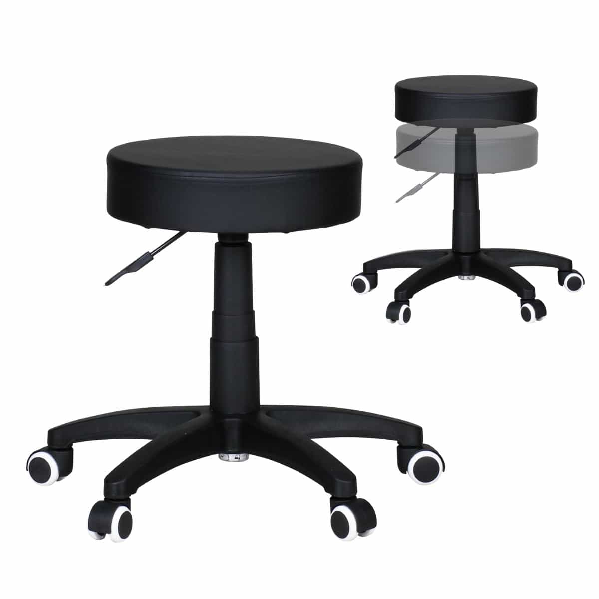 39155-AMSTYLE-Arbeitshocker-Leon-S-schwarz-SPM1-036L2vDq61NEZWYH Stilvoller Bürohocker mit Leder-Optik Sitzfläche