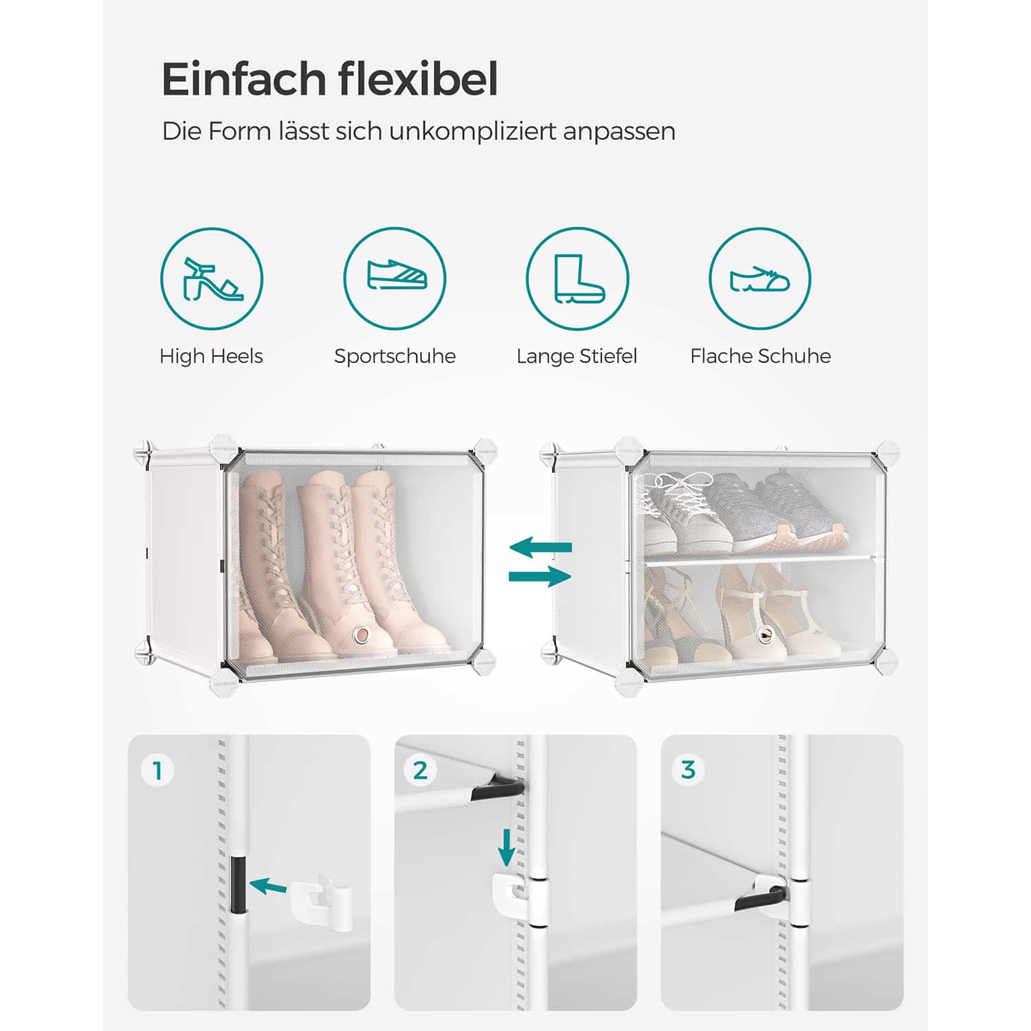 Schuhregal mit 8 Fächern weiß-LPC035W01 Schuhregal mit 8 Fächern weiß-LPC035W01