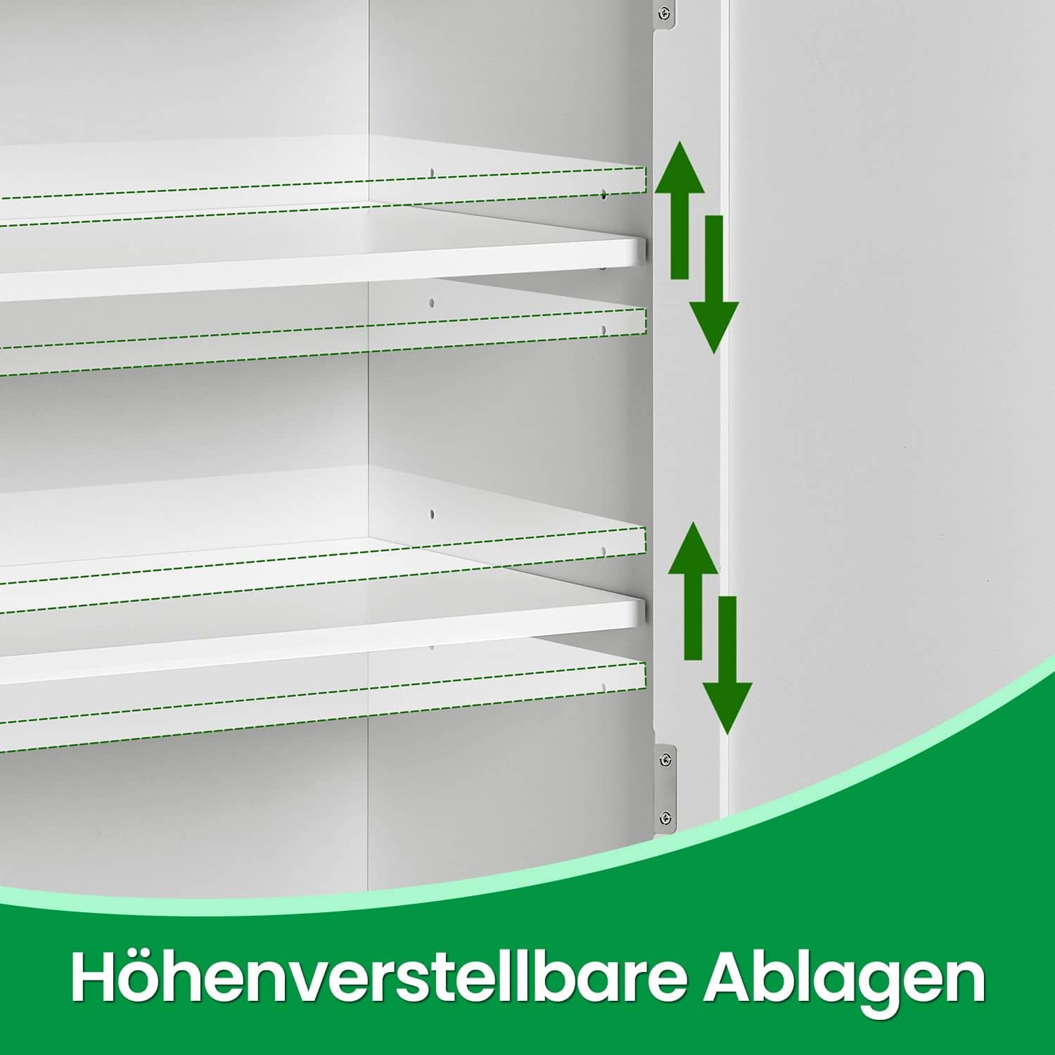 Badezimmerschrank, Badschrank mit 2 Türen, 2 verstellbare Eingeböden Badezimmerschrank, Badschrank mit 2 Türen, 2 verstellbare Eingeböden