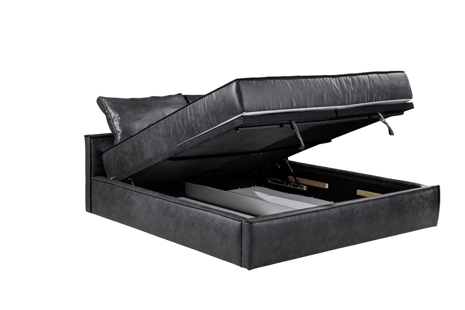 ED Exciting Design Boxbett Sintra 180x200 Anthrazit | Mikrofaser Taurus 