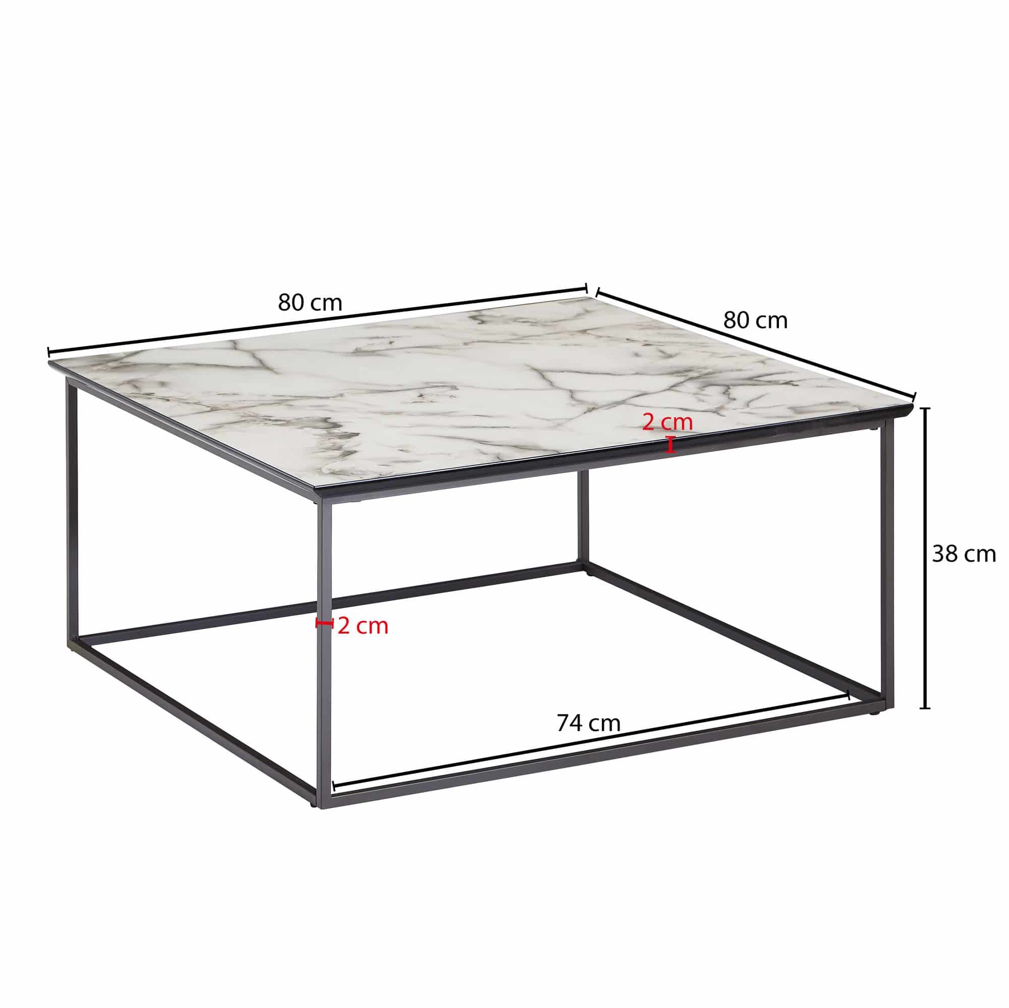 57296-Wohnling-Couchtisch-Marmoroptik-80x80x36-5-cm-WL6-233-WL6-233 Couchtisch Quadratisch 80x38x80 cm mit Marmor Optik Weiß