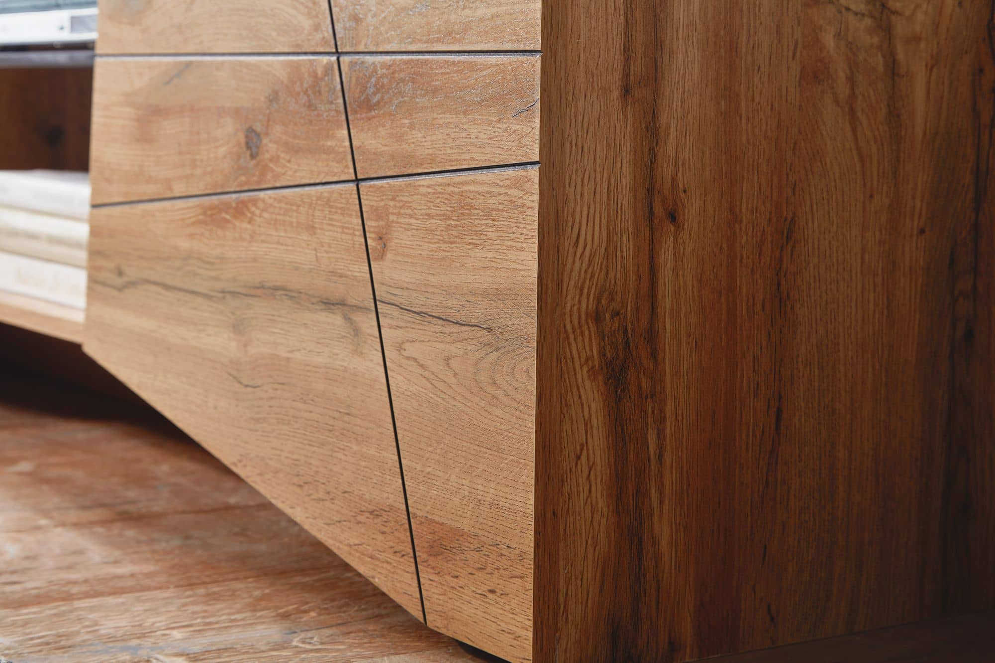 64669-Wohnling-Lowboard-TV-Board-160x40x50-cm-Eiche-WL6-577-WL6-577_5 Lowboard Holz Eiche-Dekor 160x50x40 cm TV-Kommode mit zwei Türen