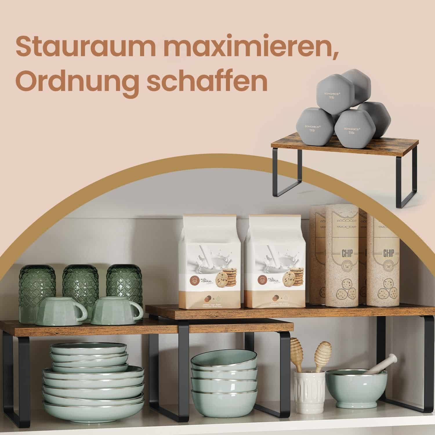 Gewürzregal, 2er Set Küchenregal, Küchenaufbewahrung