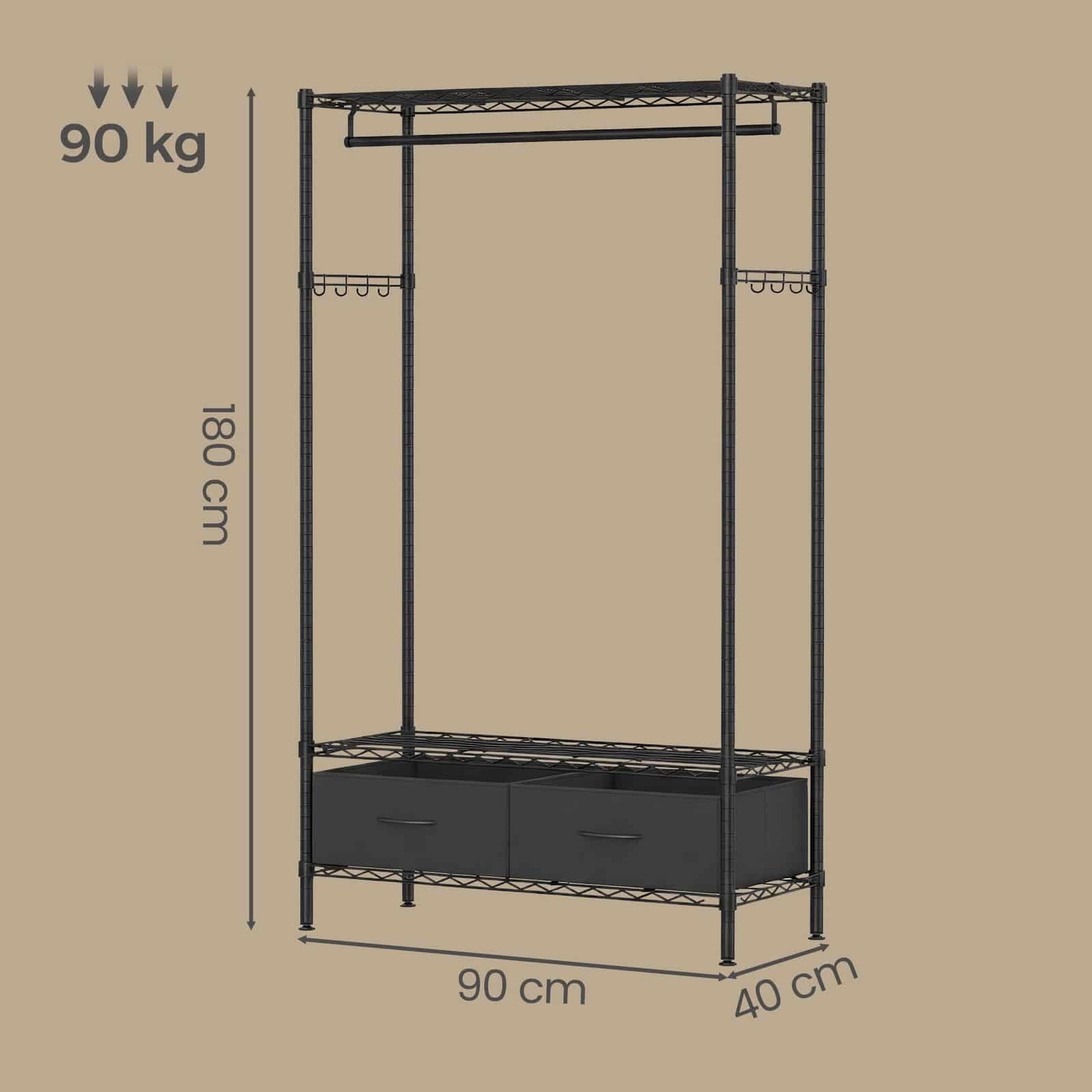 Garderobe mit Gitterablagen, Kleiderschrank, offenes Design