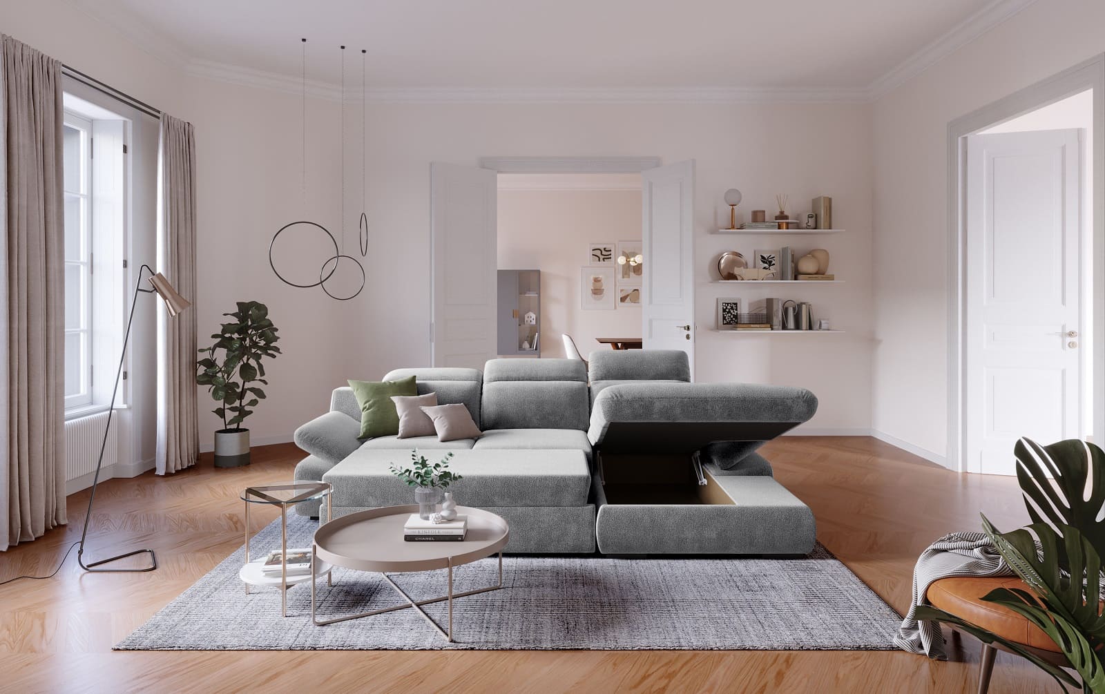 Lorena Ecksofa mit Schlaffunktion und Bettkasten - Cotta Lorena Ecksofa mit Schlaffunktion und Bettkasten - Cotta