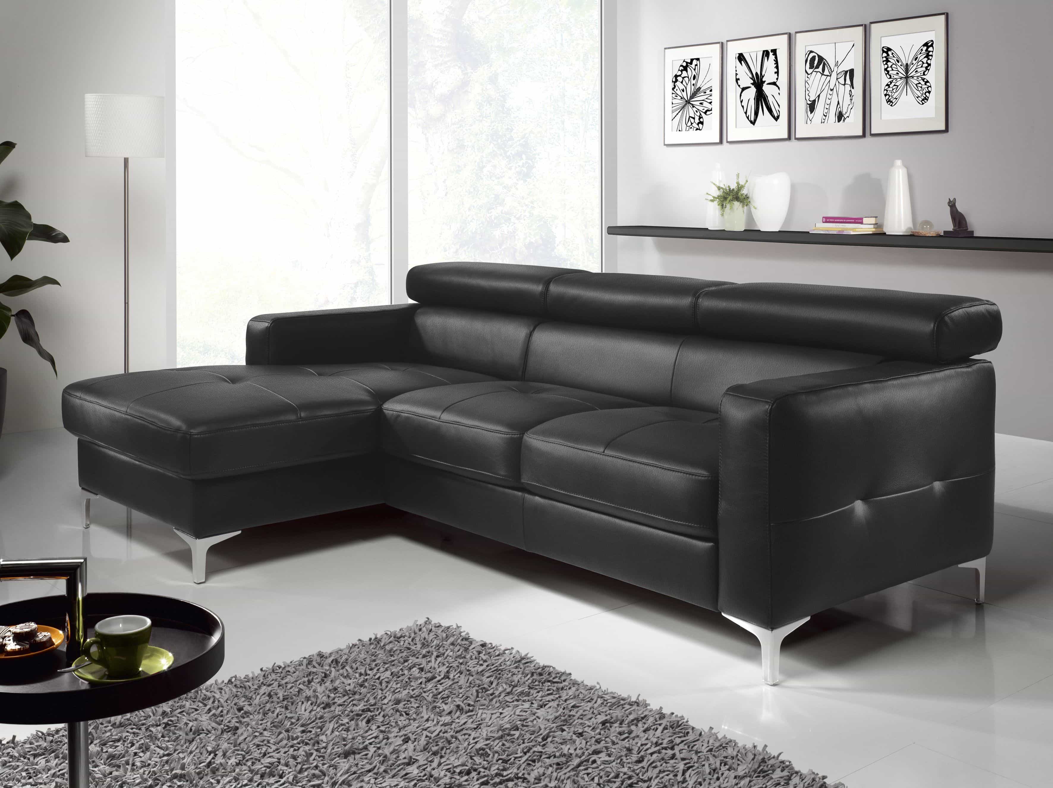 Echtleder Ecksofa Sammy mit Recamiere & Schlaffunktion – Cotta Echtleder Ecksofa Sammy mit Recamiere & Schlaffunktion – Cotta