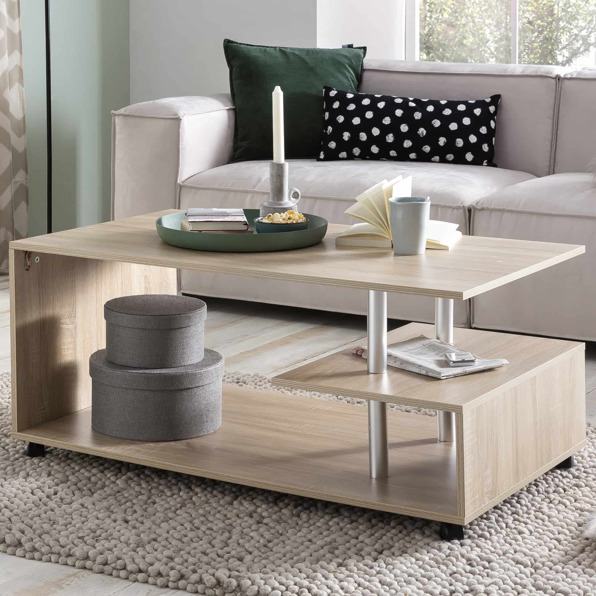 47538-WOHNLING-Couchtisch-LETTY-Sonoma-WL5-735-WL_1eVuDSRDUUQHgf Design Couchtisch WL5.735 105 x 48,5 x 60 cm Sonoma Drehbar mit Rollen