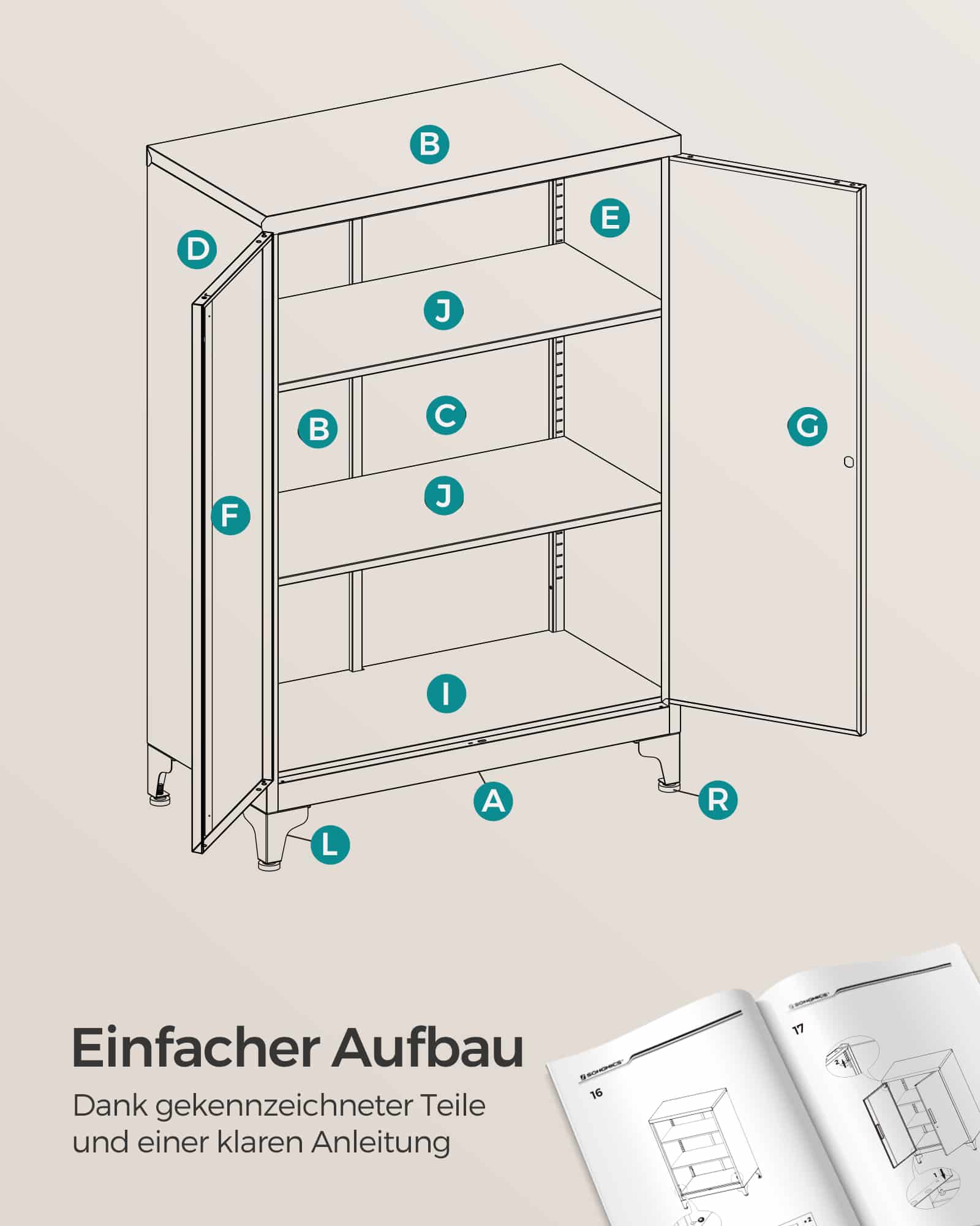 Aktenschrank mit 2 Türen aus Stahl Aktenschrank mit 2 Türen aus Stahl