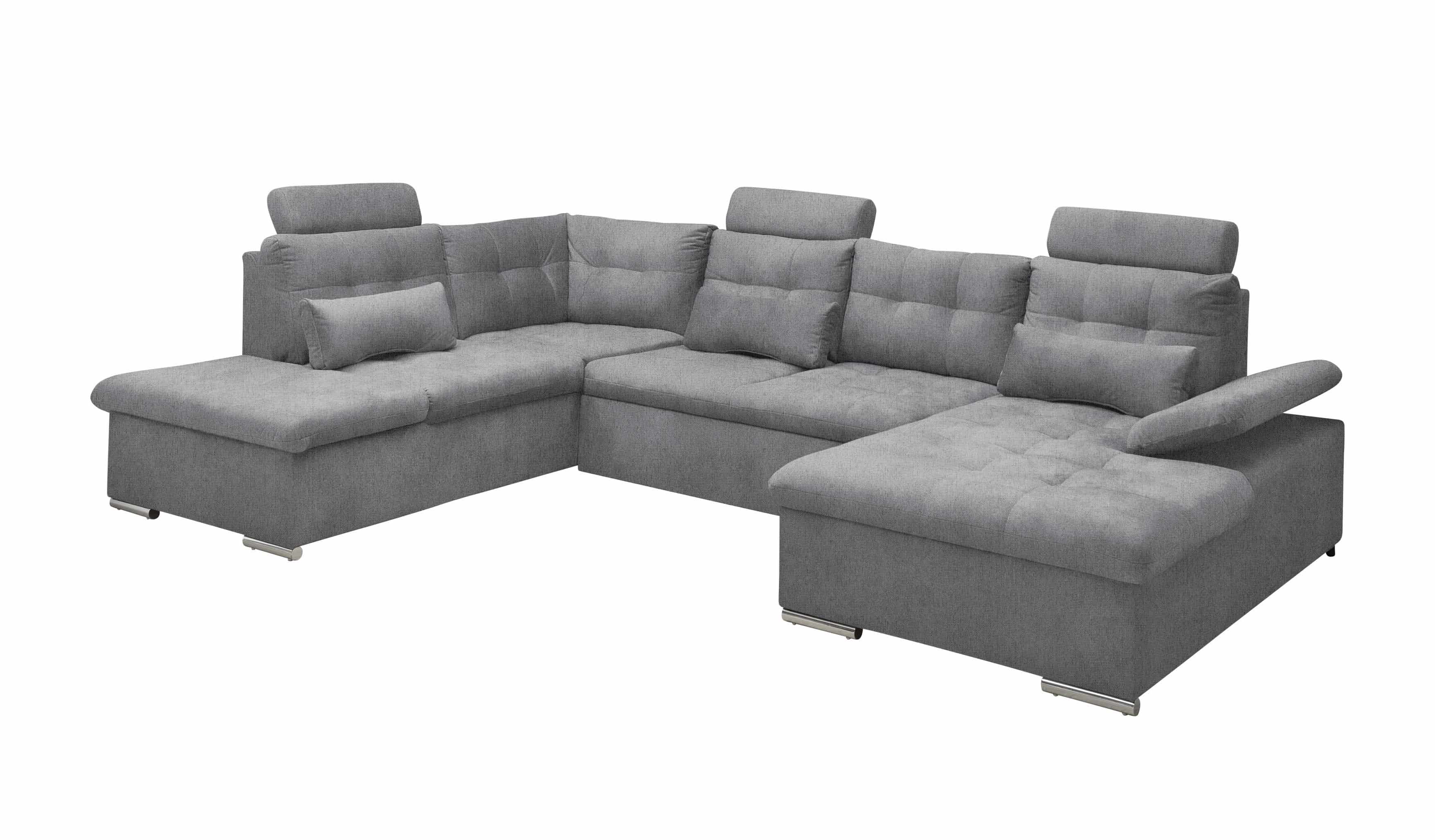 Couchlandschaft mit Schlaffunktion und Bettkasten, Anthrazit - Medan XXL