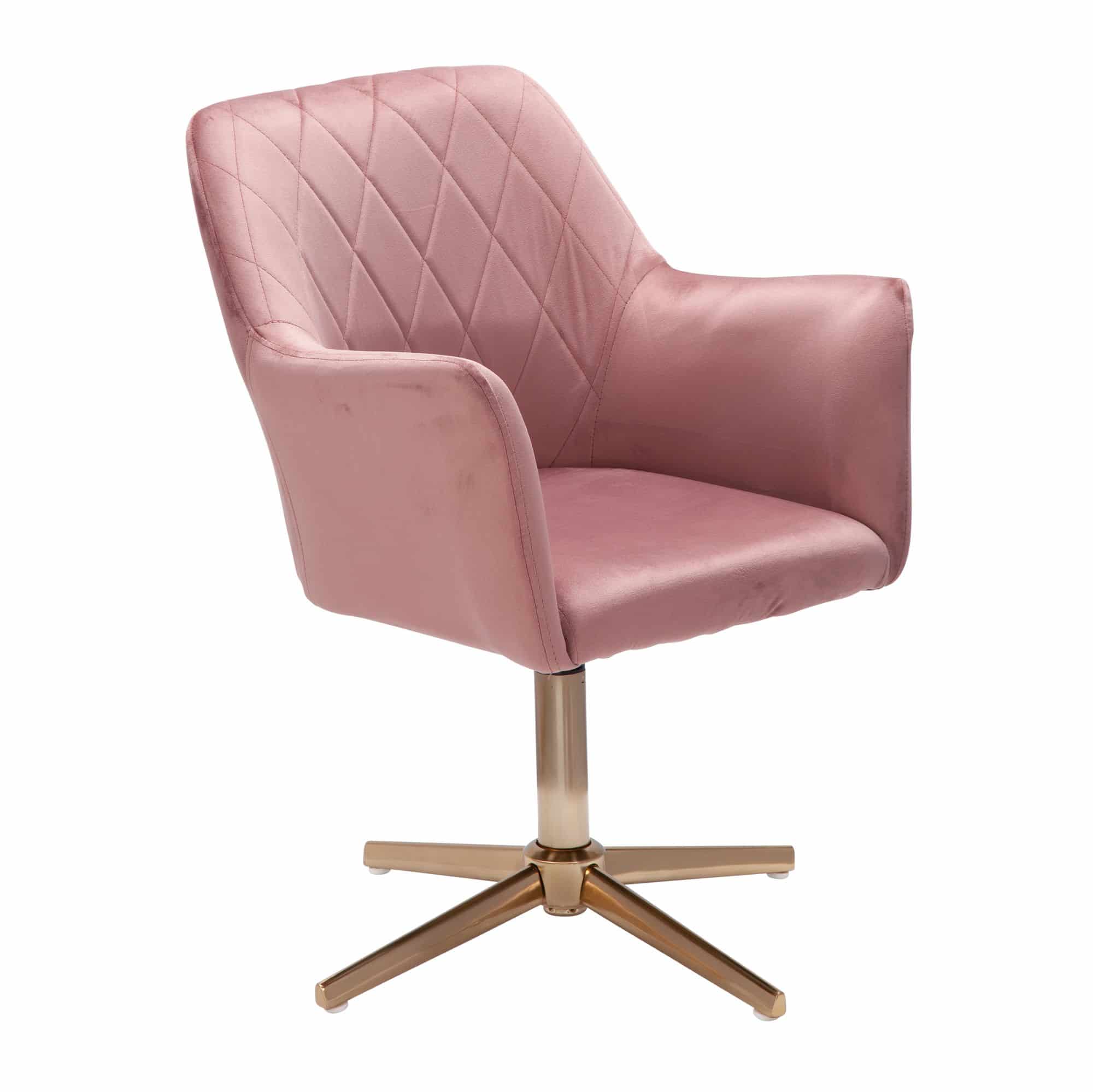 57495-Wohnling-Drehstuhl-Samt-Rosa-WL6-306-WL6-306_11 Schreibtischstuhl Rosa Samt Design Drehstuhl mit Lehne