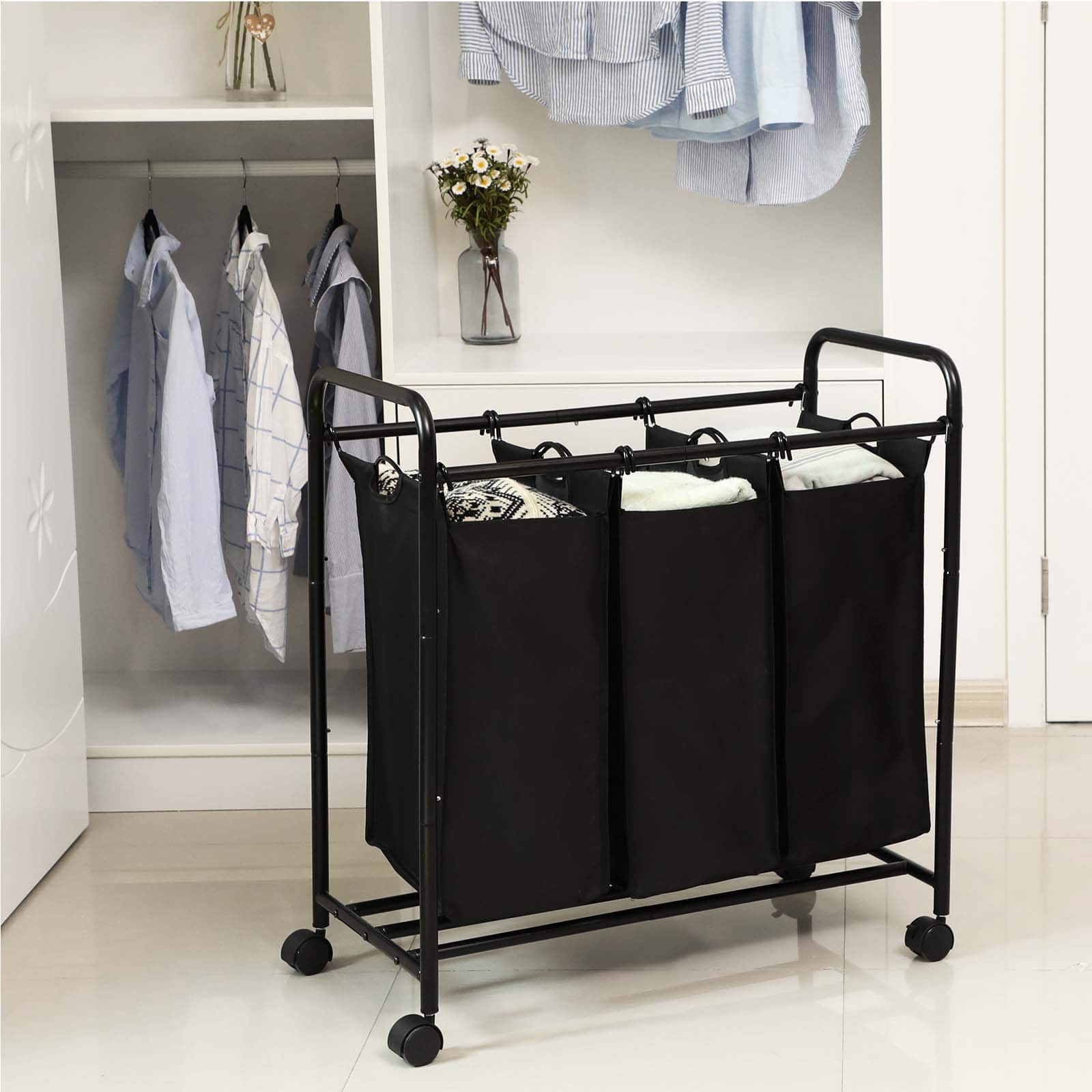 Wäschesammler 3 x 44 L Schwarz-LSF003B Wäschesammler 3 x 44 L Schwarz-LSF003B