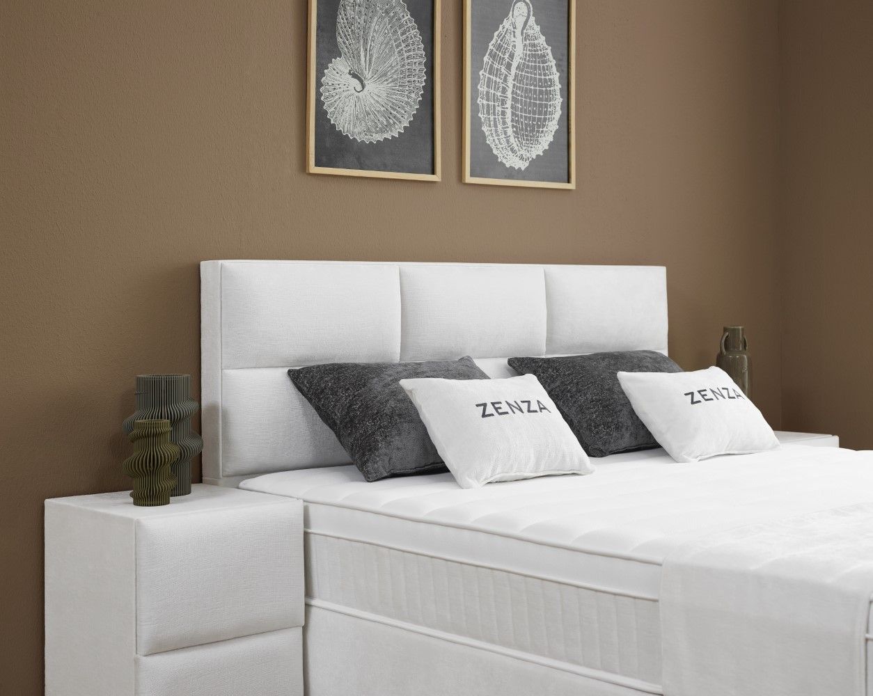 Boxspringbett Zenza Creme mit Bettkasten – ABC Bedding