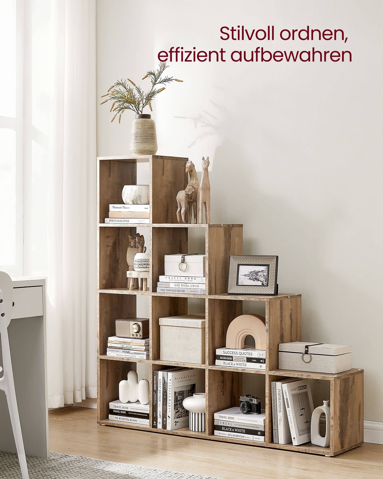 Bücherregal mit 10 Fächern Bücherregal mit 10 Fächern