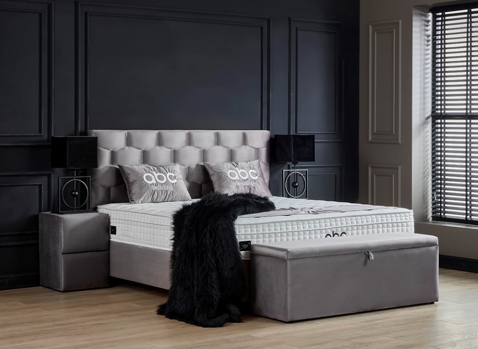 palermo-grey-2 ABC Bedding Boxspringbett Palermo: Entdecken Sie ultimativen Komfort