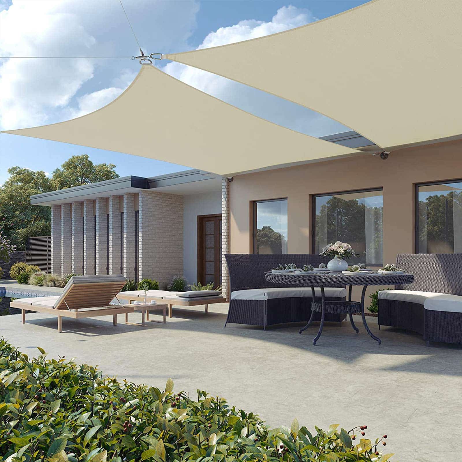 Sonnensegel Sonnenschutz UV-Schutz Beigeweiß-GSS35IVV1001 Sonnensegel Sonnenschutz UV-Schutz Beigeweiß-GSS35IVV1001